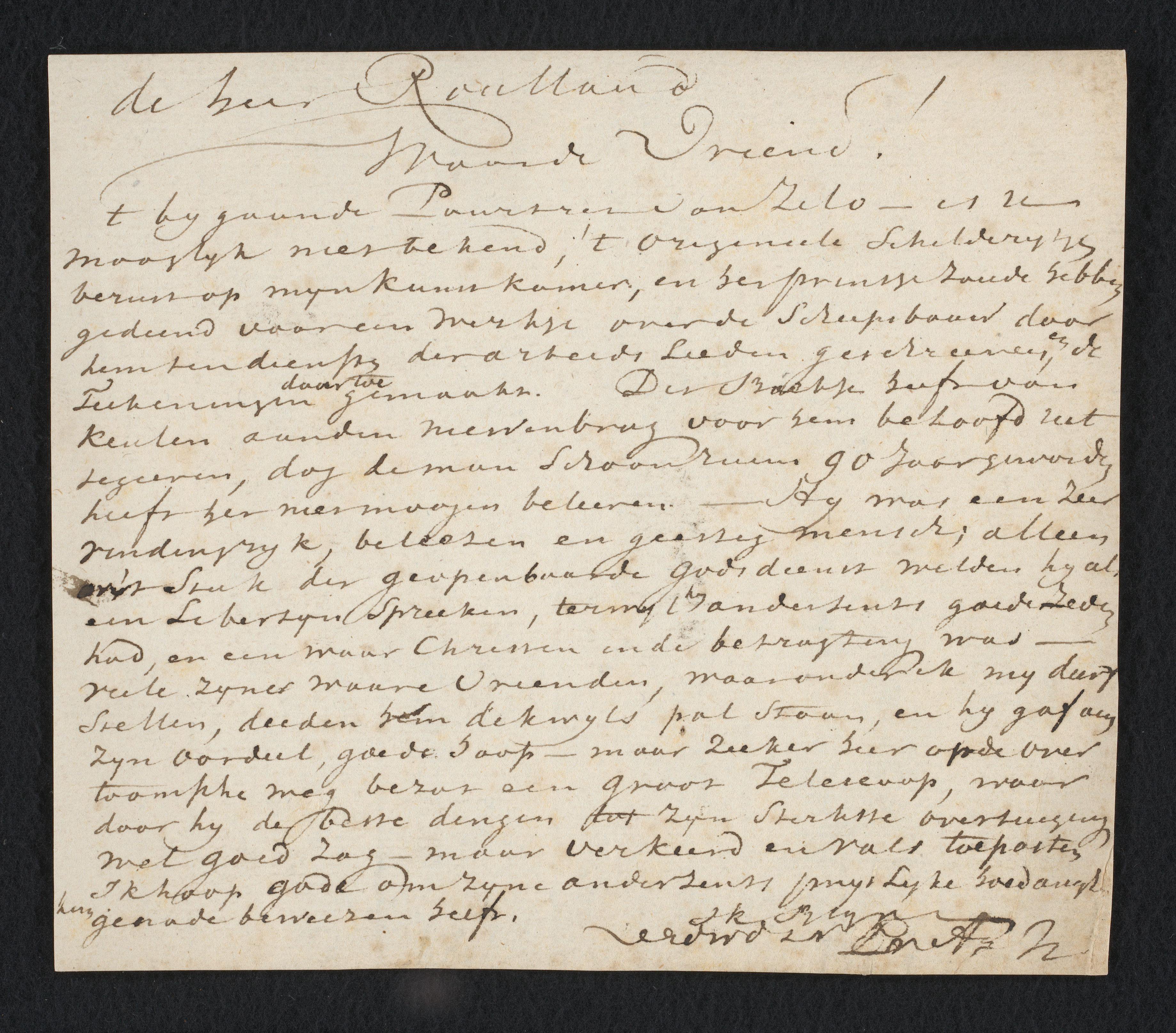 Brief Cornelis Ploos van Amstel aan Henri-Jean Roulland, over de marineschilder Adam Silo