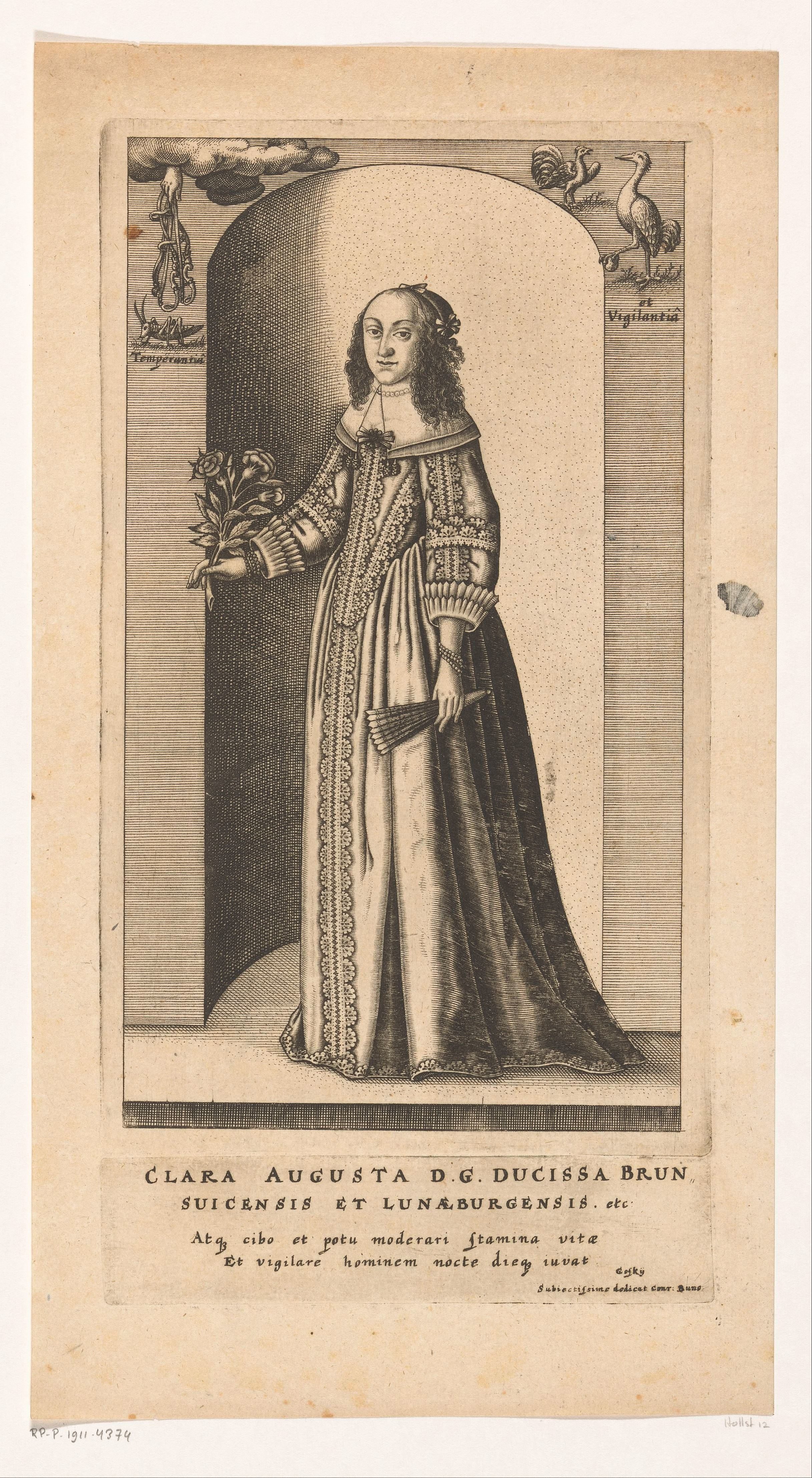 Portret van Clara Augusta von Braunschweig-Wolfenbüttel