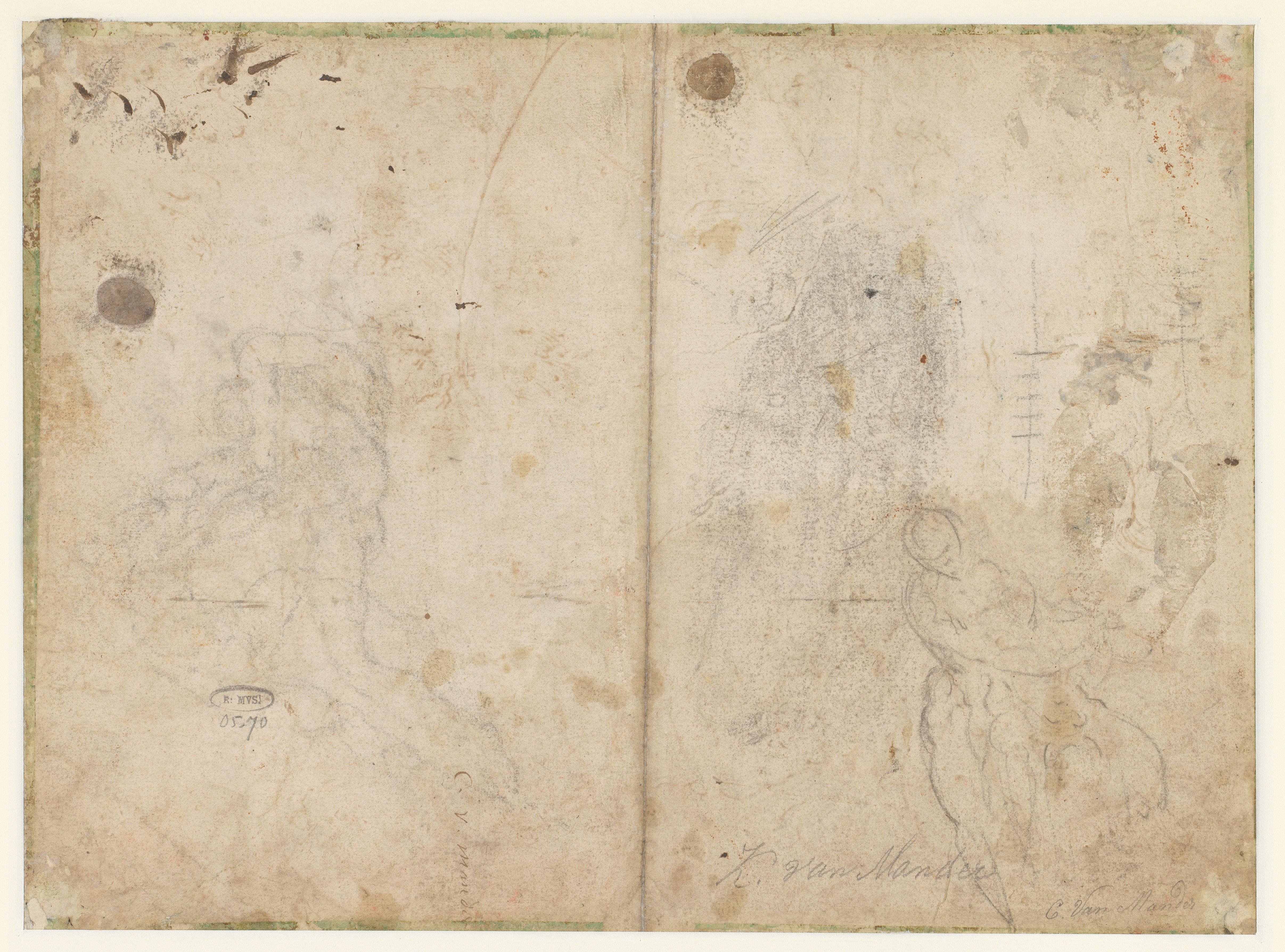 Twee studies van vechtende mannen
