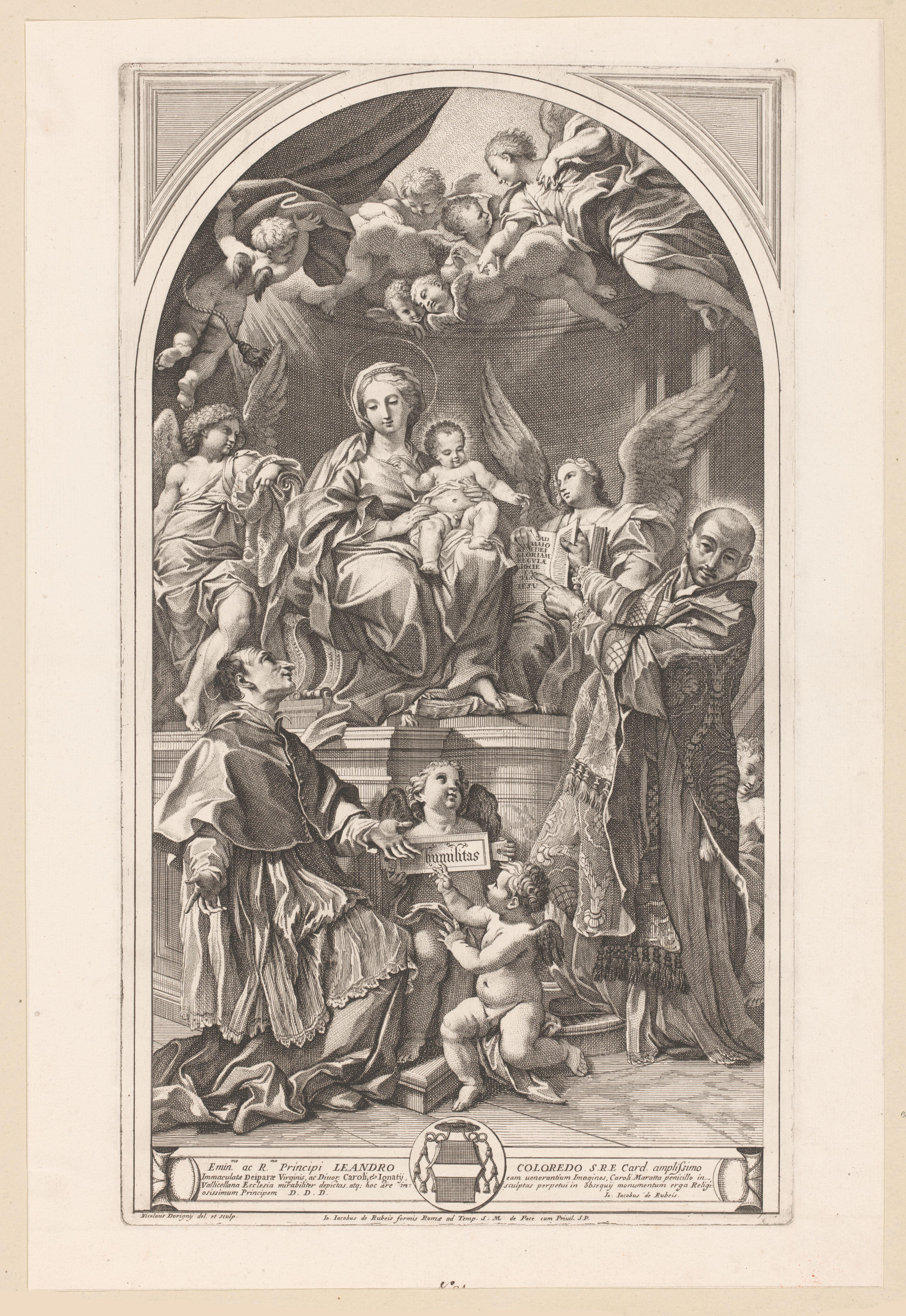 Verering van Maria en Kind door Carolus Borromeus en Ignatius van Loyola