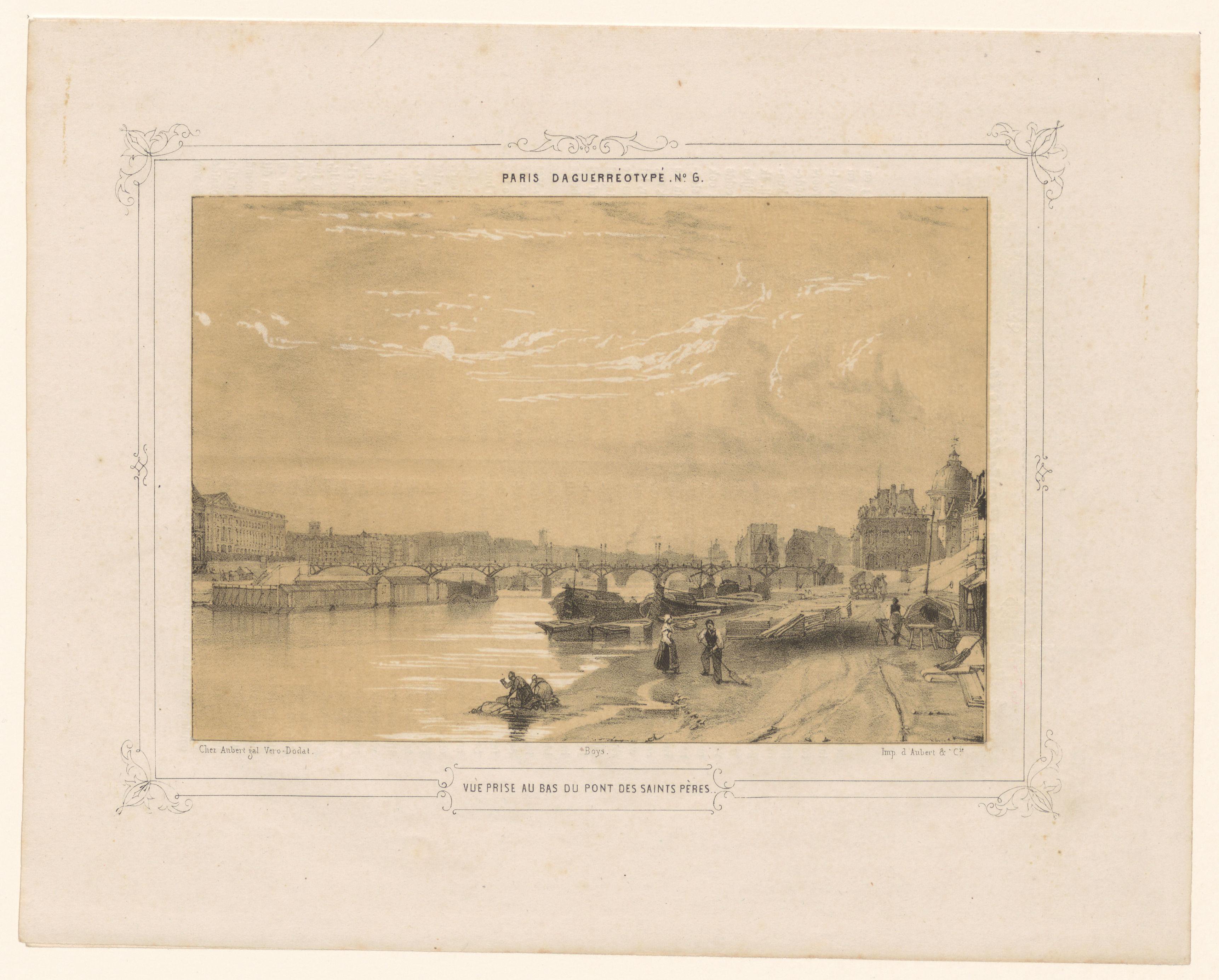 Gezicht op de Pont des Saints-Pères te Parijs