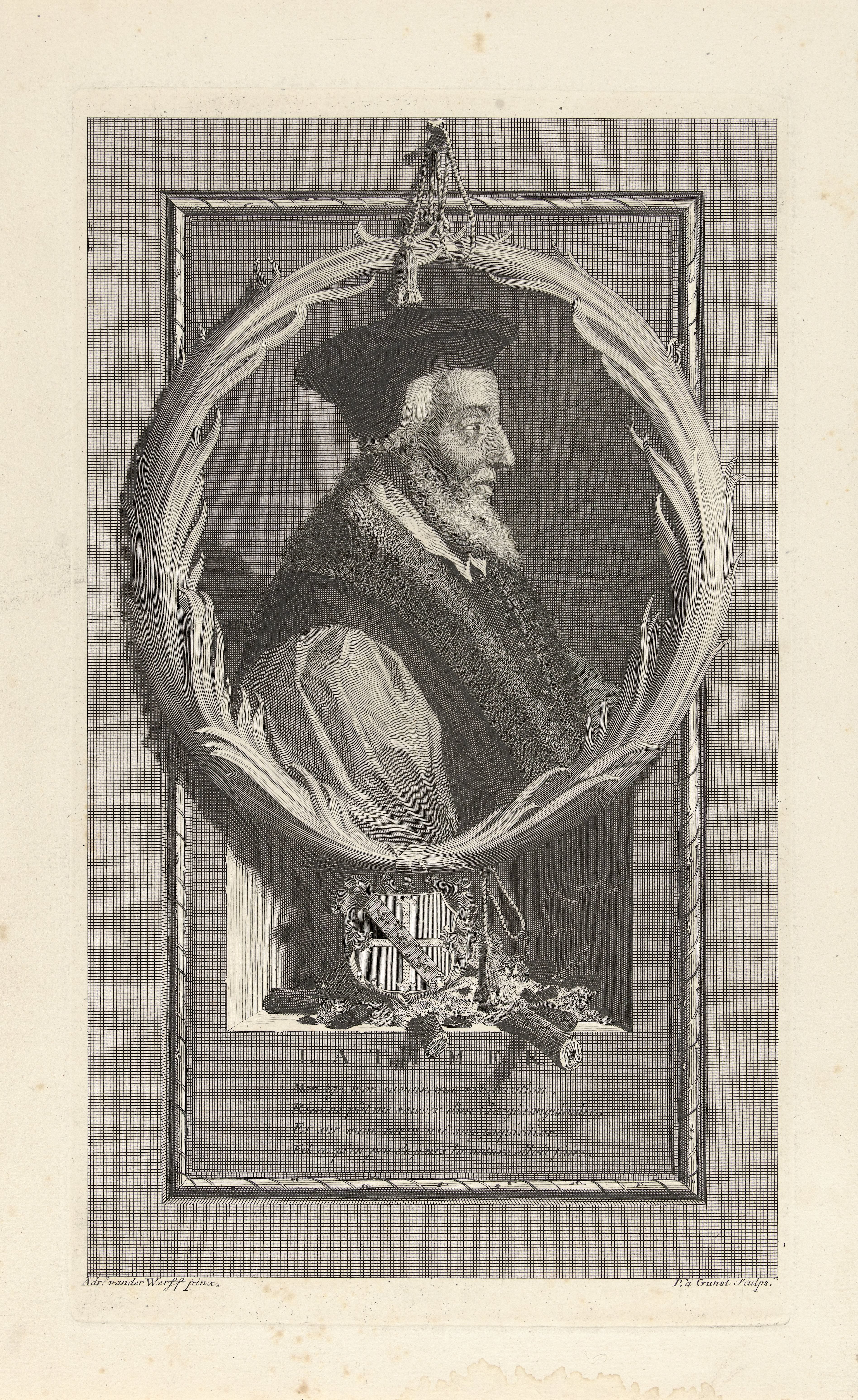 Portret van bisschop Hugh Latimer