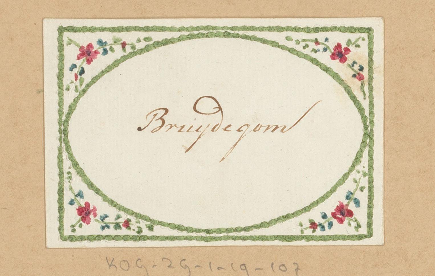 Bruiloftskaart voor 'Bruijdegom'