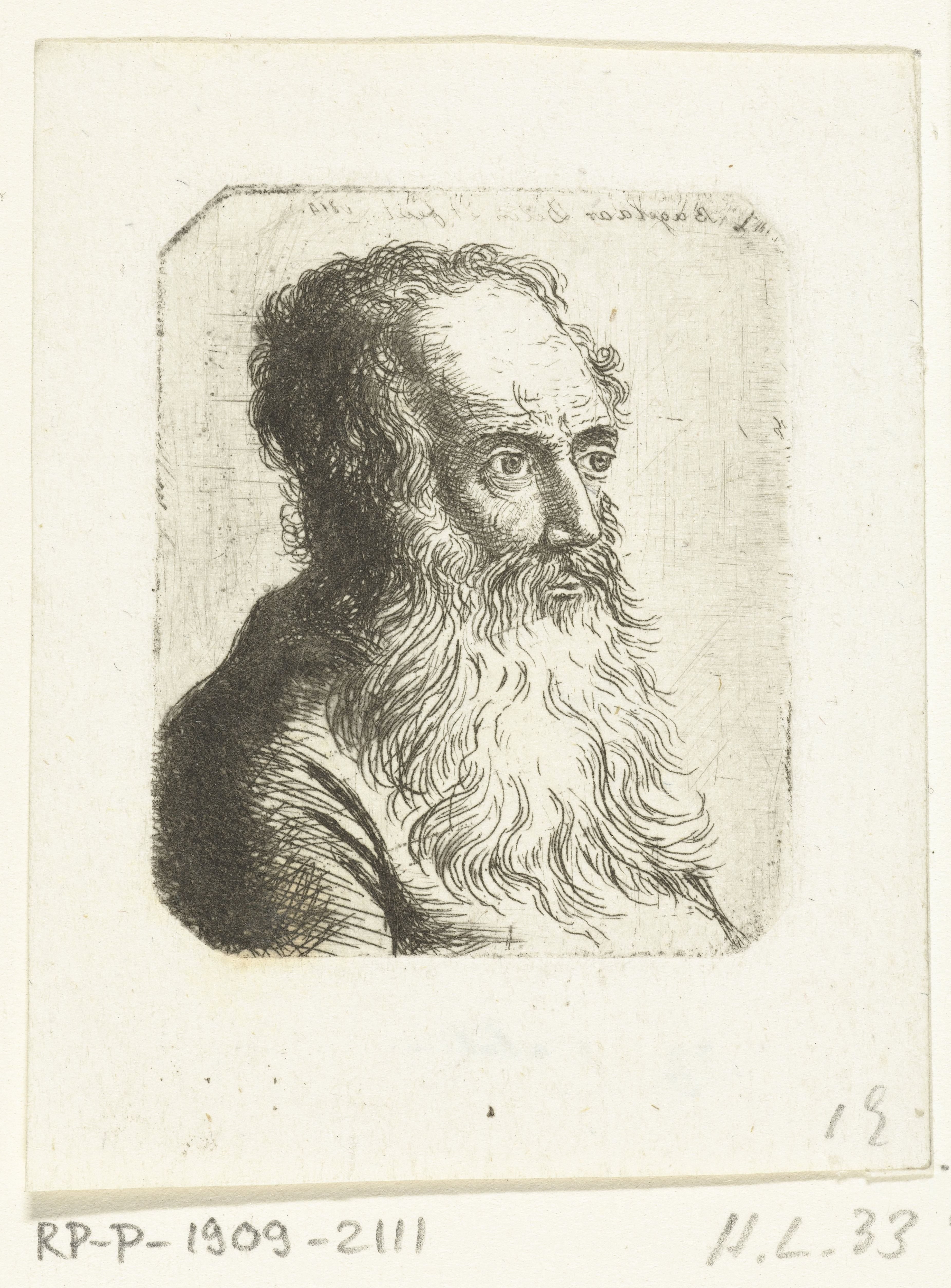 Portretbuste van een oude man met baard