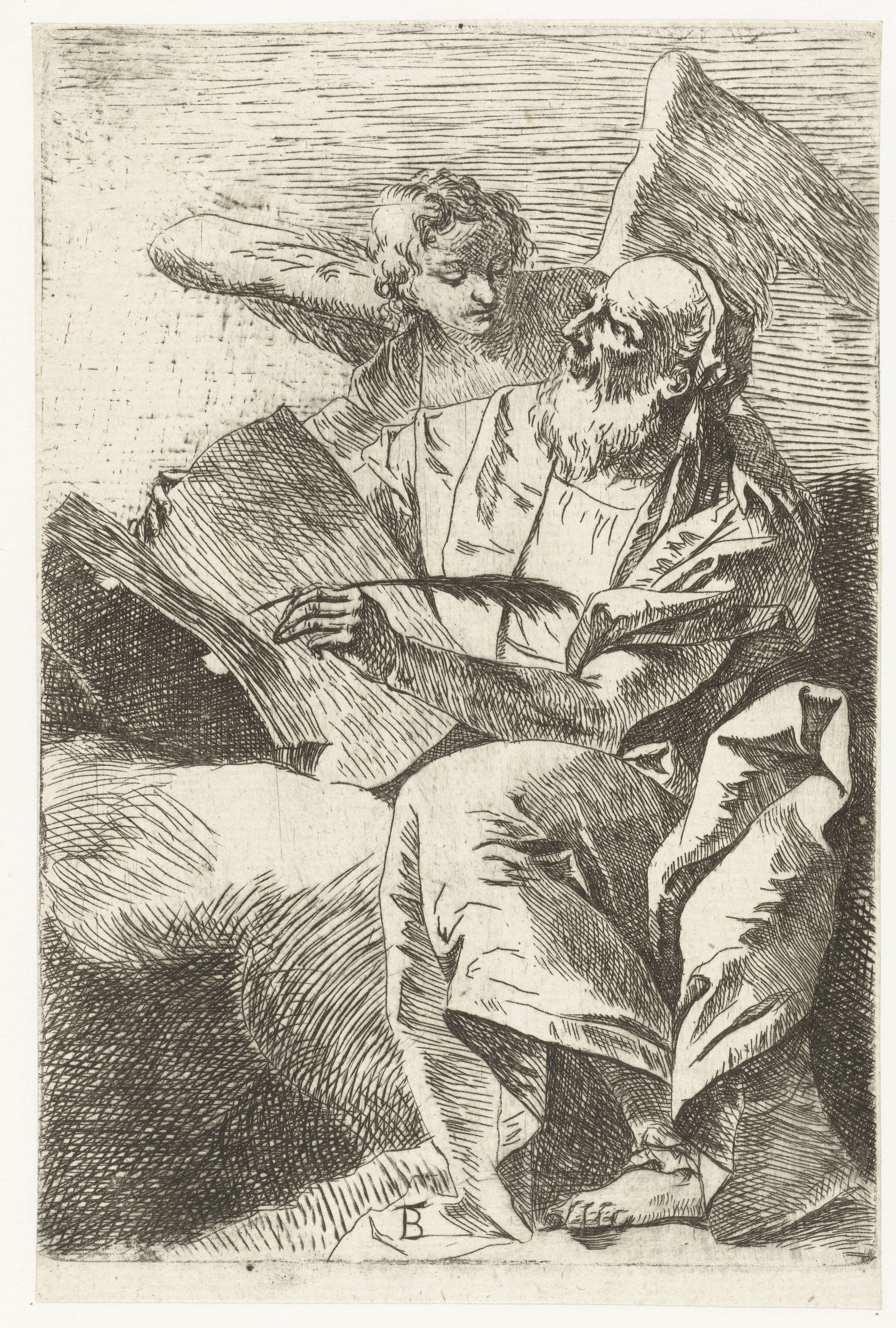Evangelist Matteus met engel