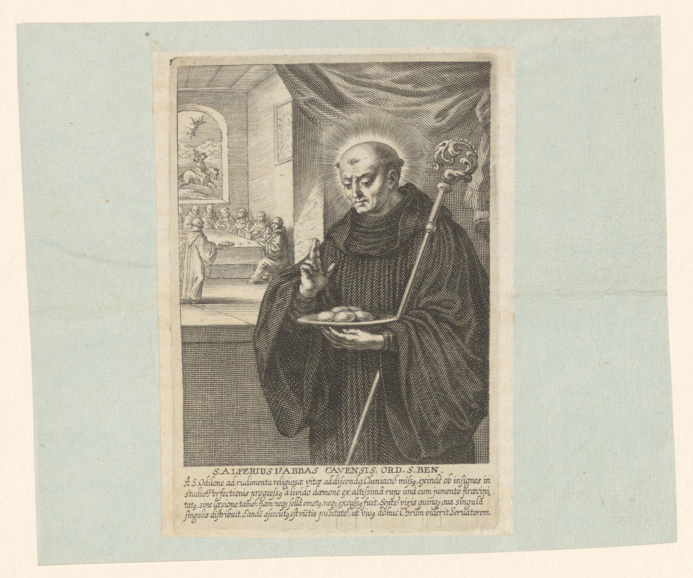 H. Alferius zegent een schaal met brood