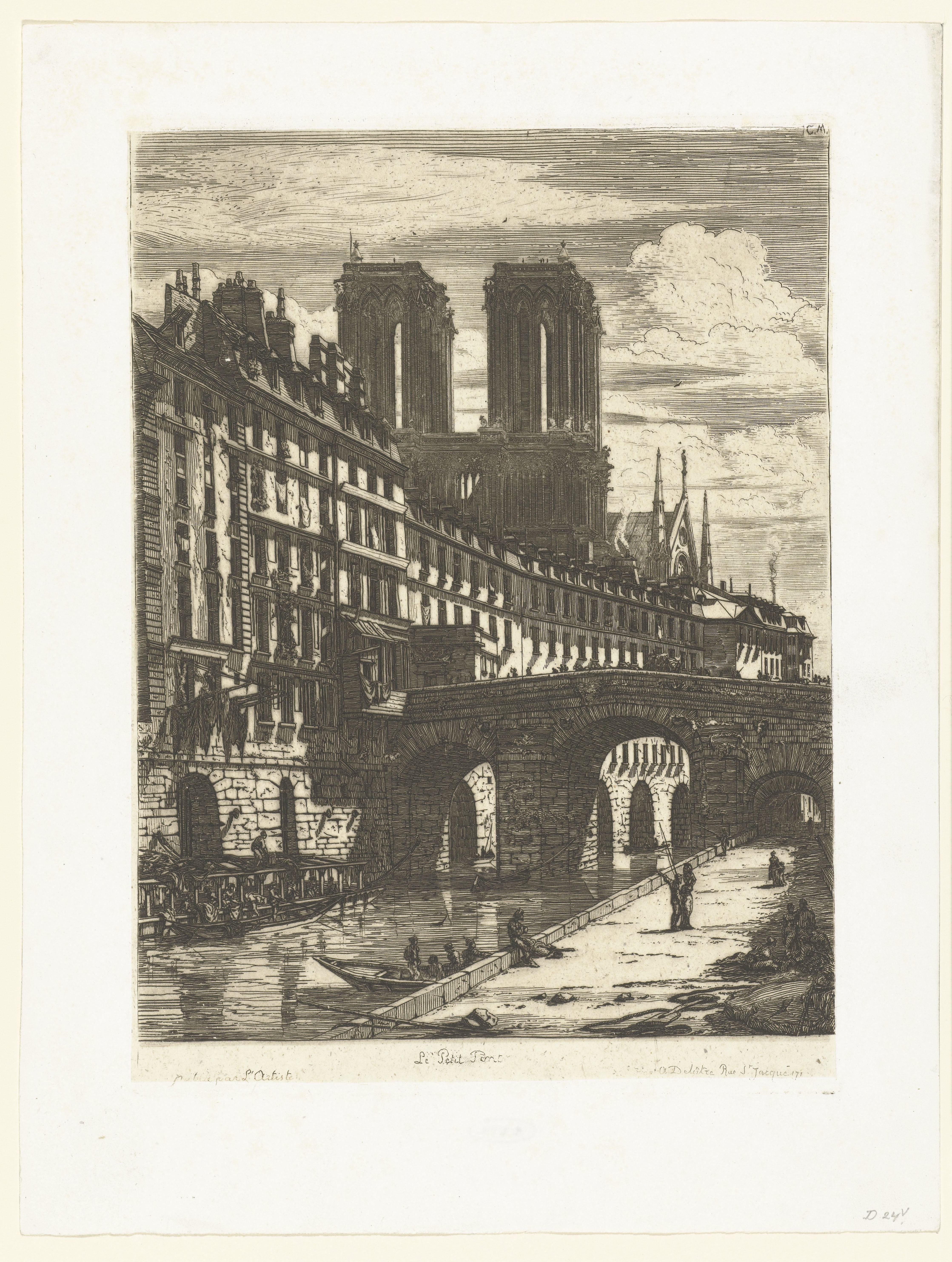 Petit Pont over de Seine in Parijs