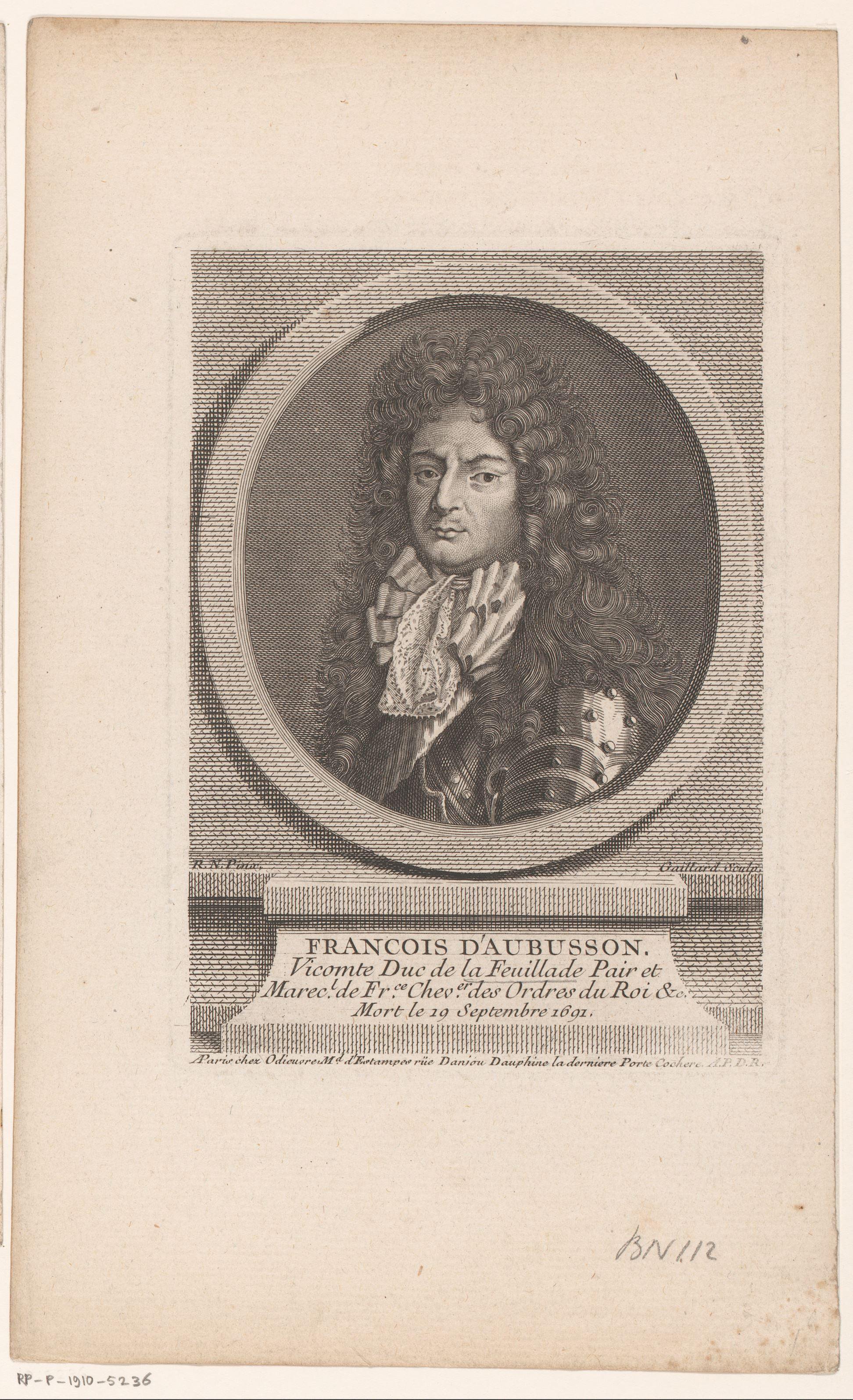 Portret van François d'Aubusson de La Feuillade