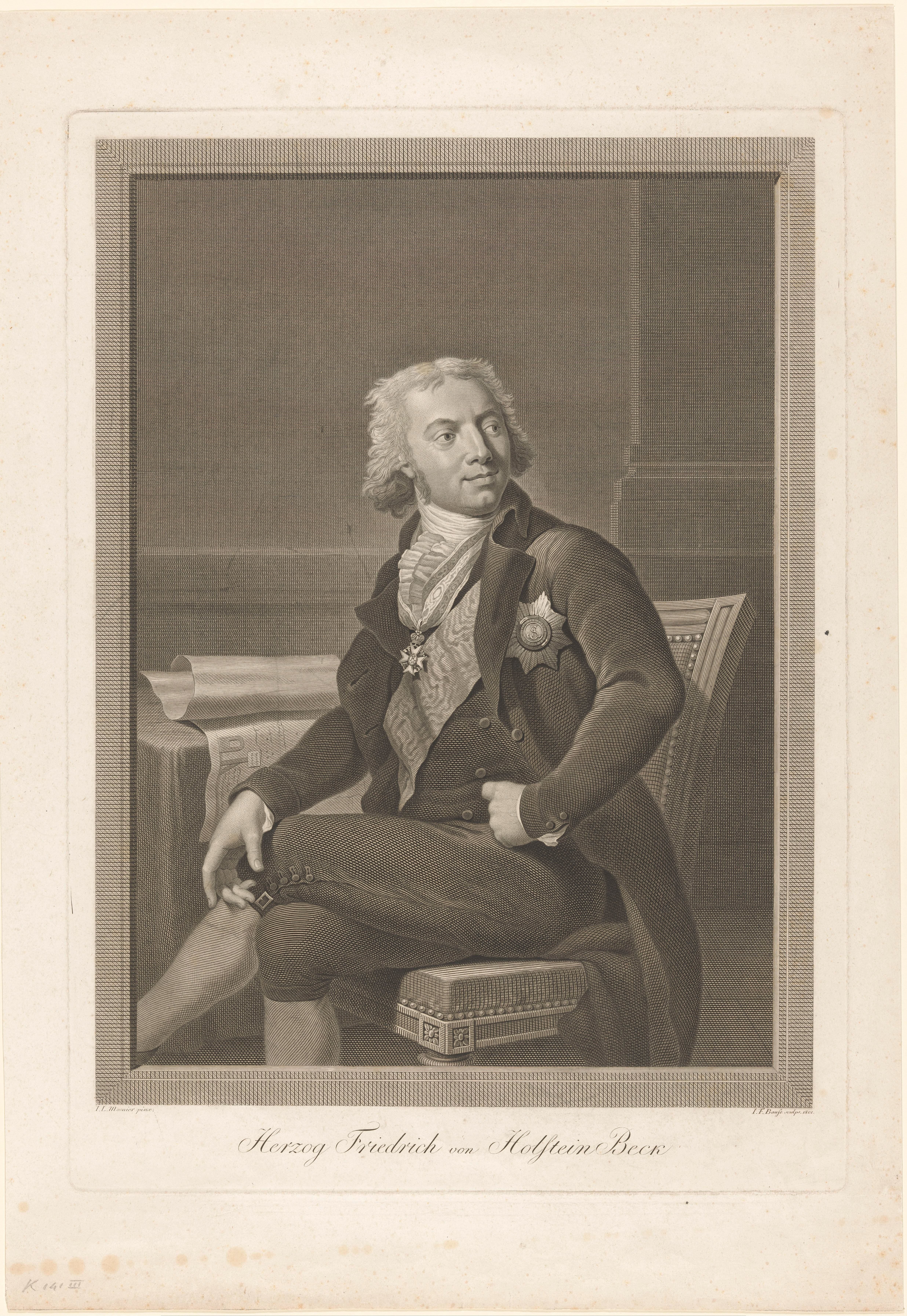 Portret van Friedrich Karl Ludwig, hertog van Schlweswig-Holstein-Sonderburg-Beck