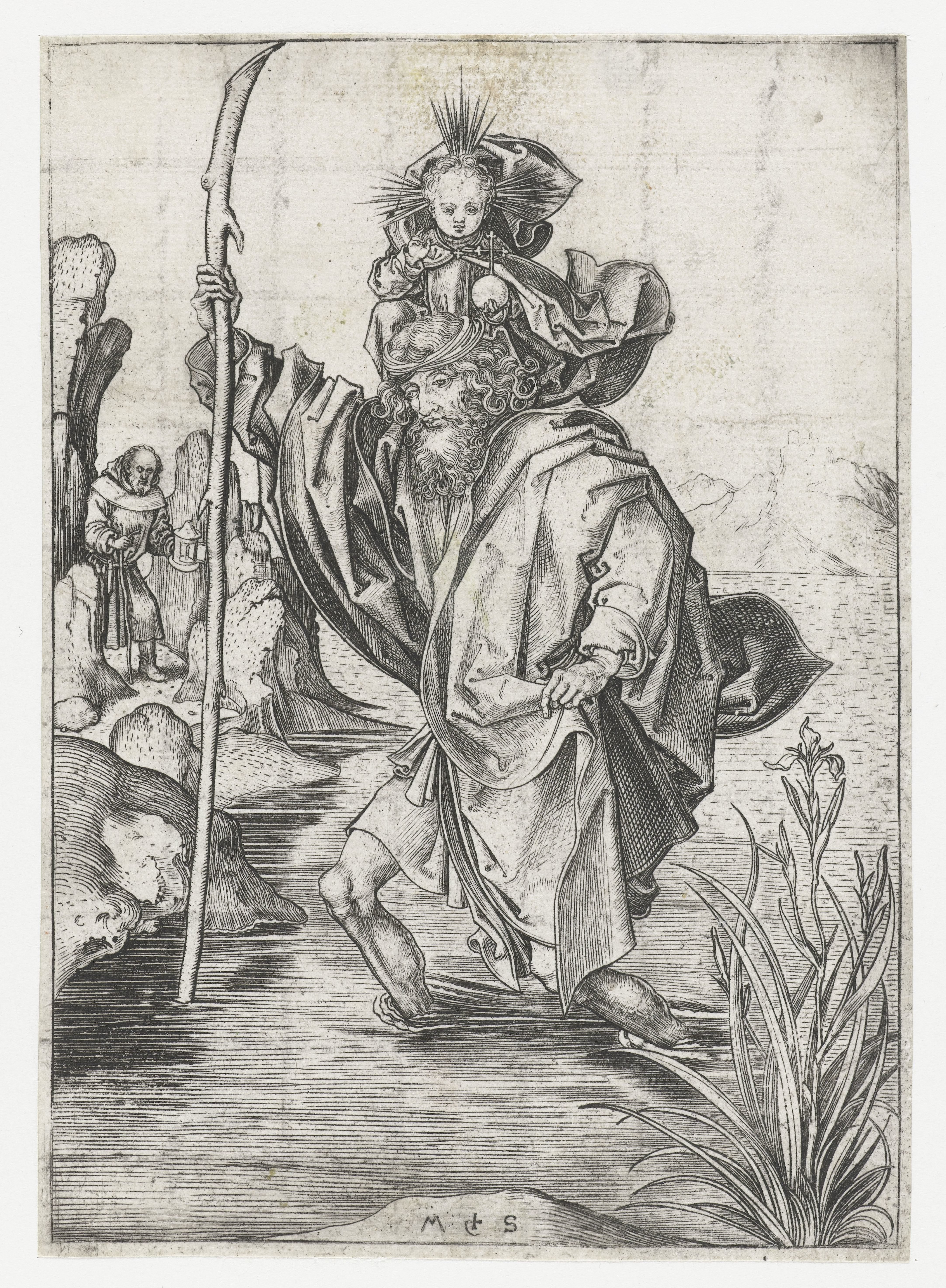 De Heilige Christoffel draagt het Christuskind