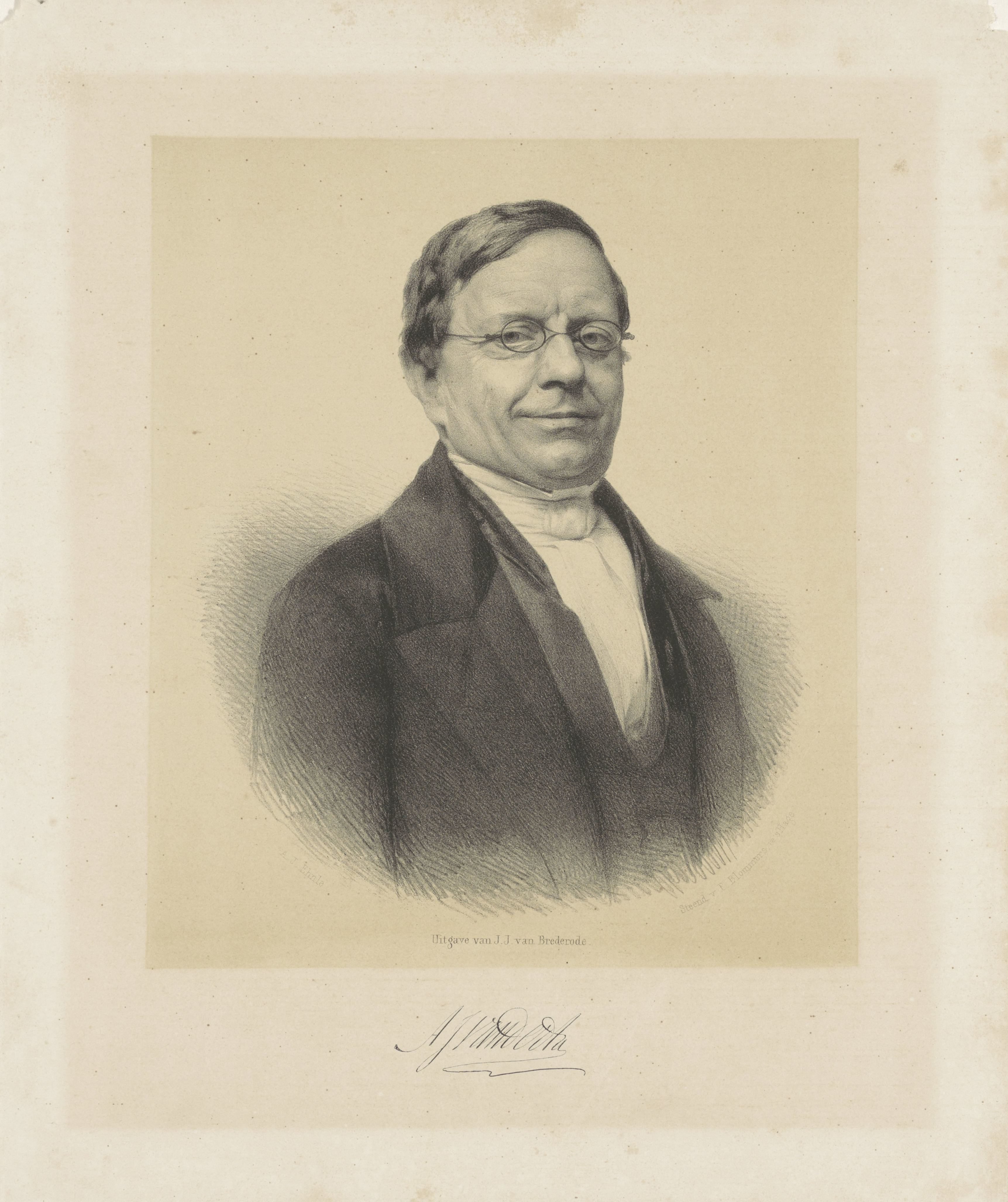 Portret van Abraham Jacob van der Aa