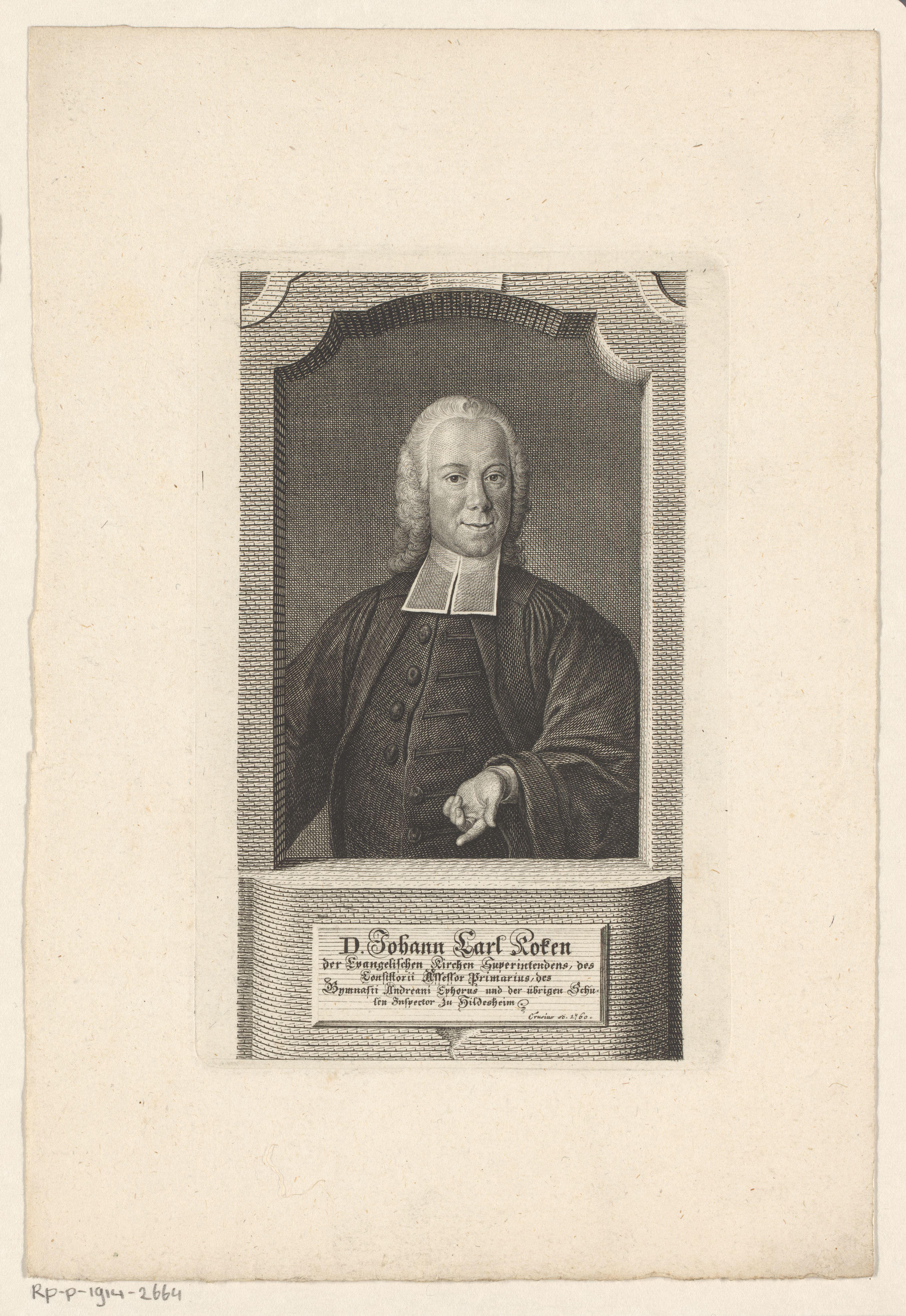 Portret van Johann Carl Koken