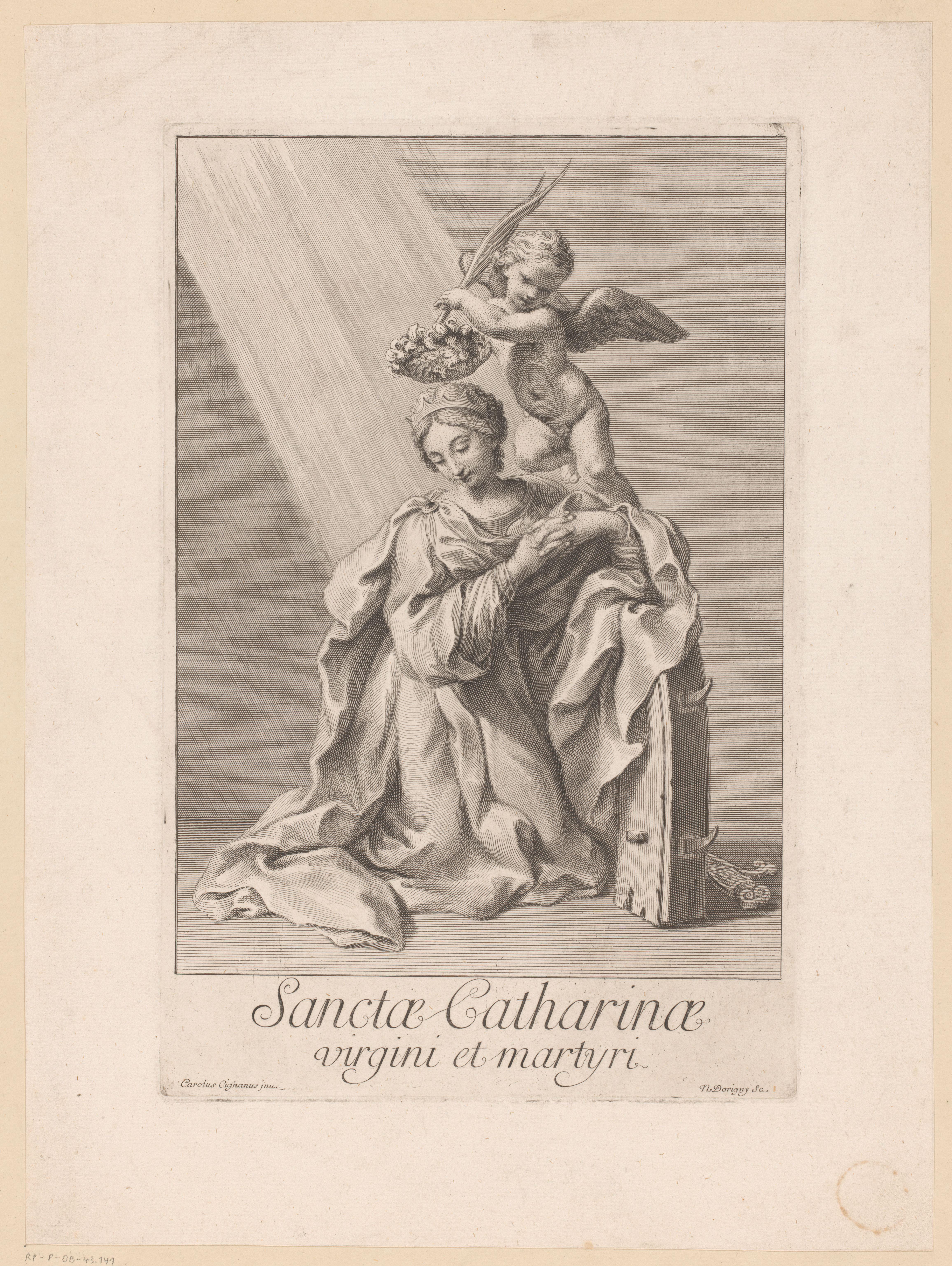 Catherina van Alexandrië gekroond door een engel