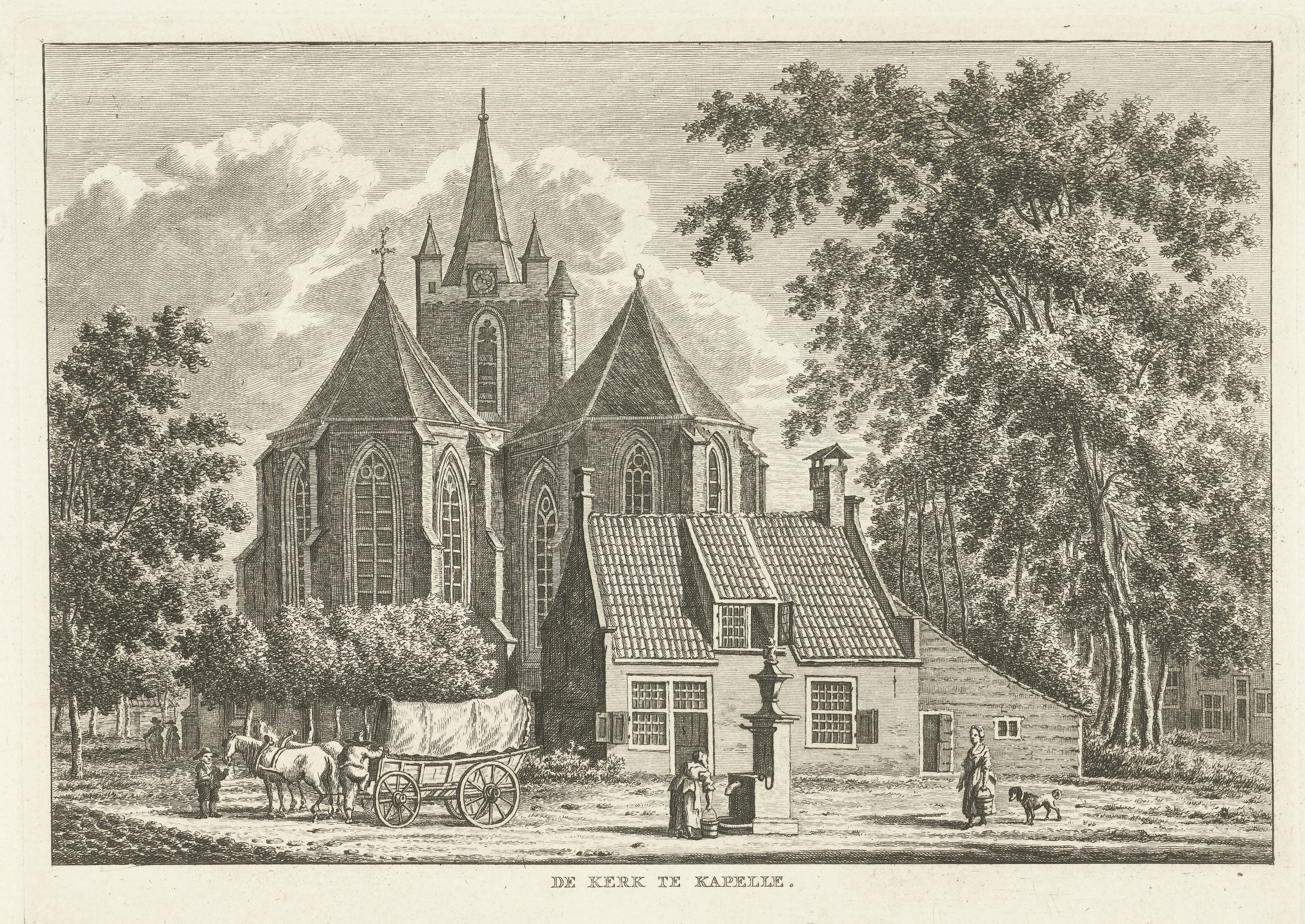 Dorpsgezicht met Hervormde kerk te Kapelle