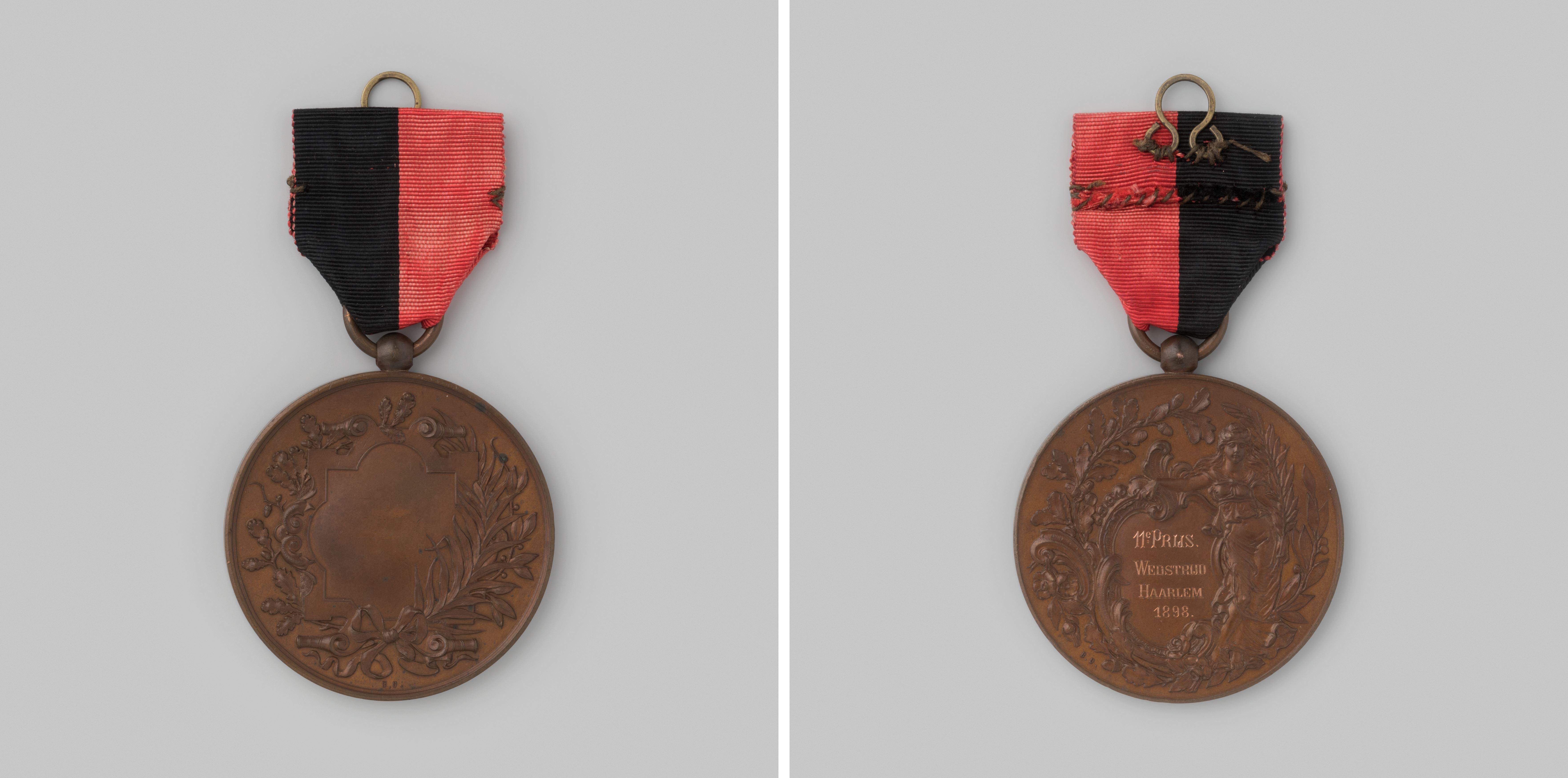 Prijspenning (handelspenning) uitgeloofd door de afdeling Generaal van Merle van de Bond van Oud-Onderofficieren te Haarlem, behaald door de afdeling Amsterdam van de Nederlandsche Schutterij Kaderbond, elfde prijs