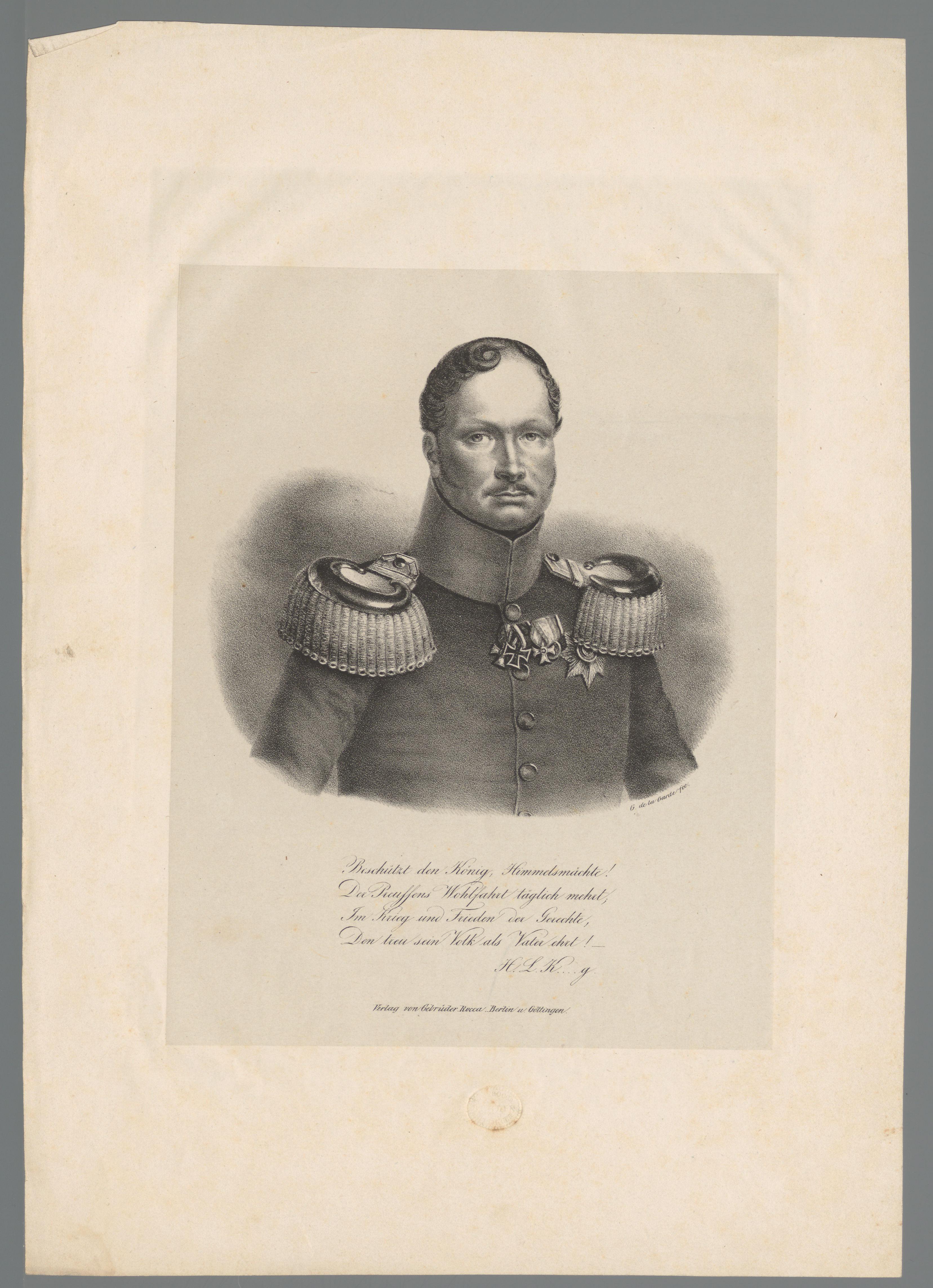 Portret van Frederik Willem III koning van Pruisen
