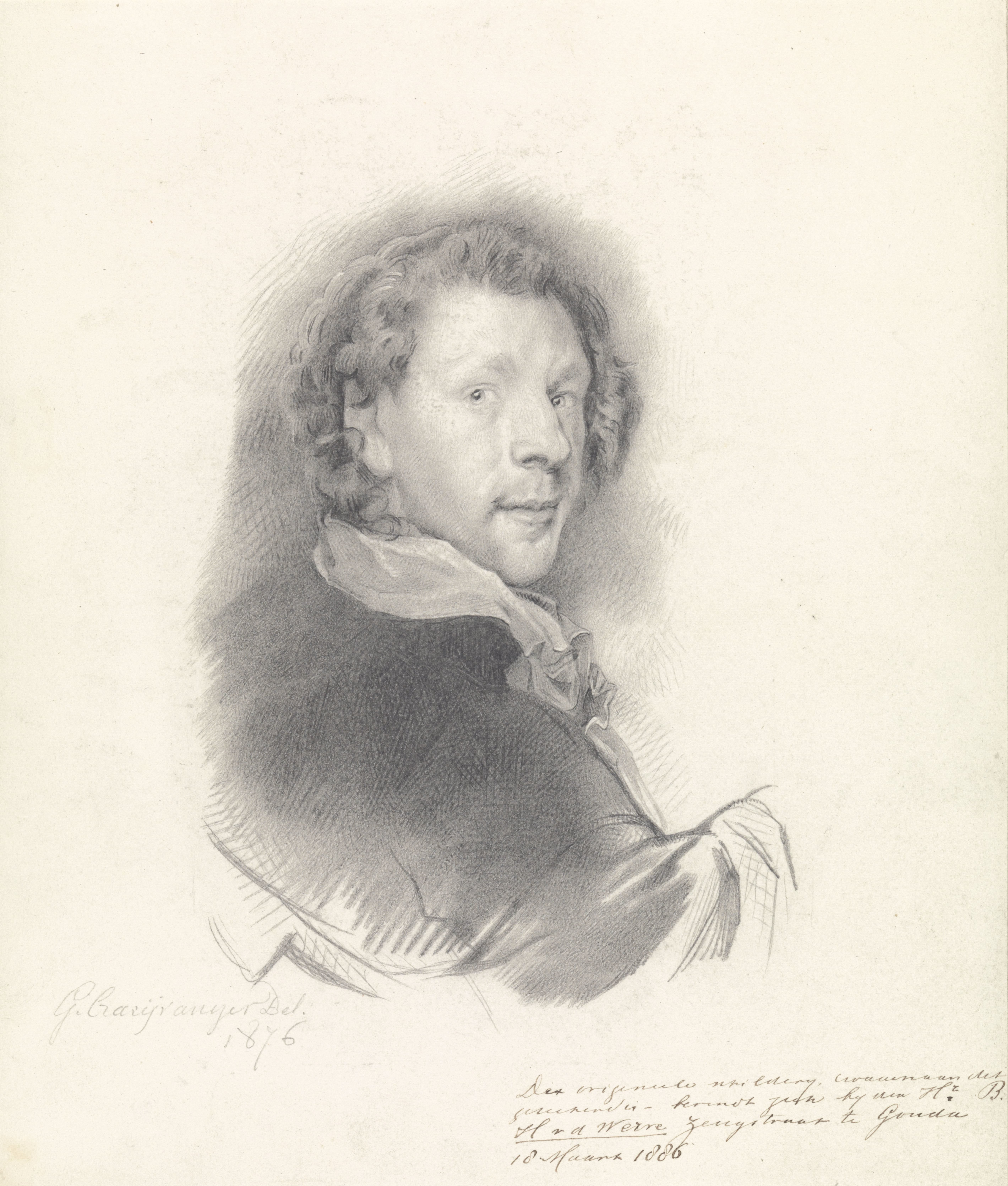 Zelfportret van Gijsbertus Craeyvanger