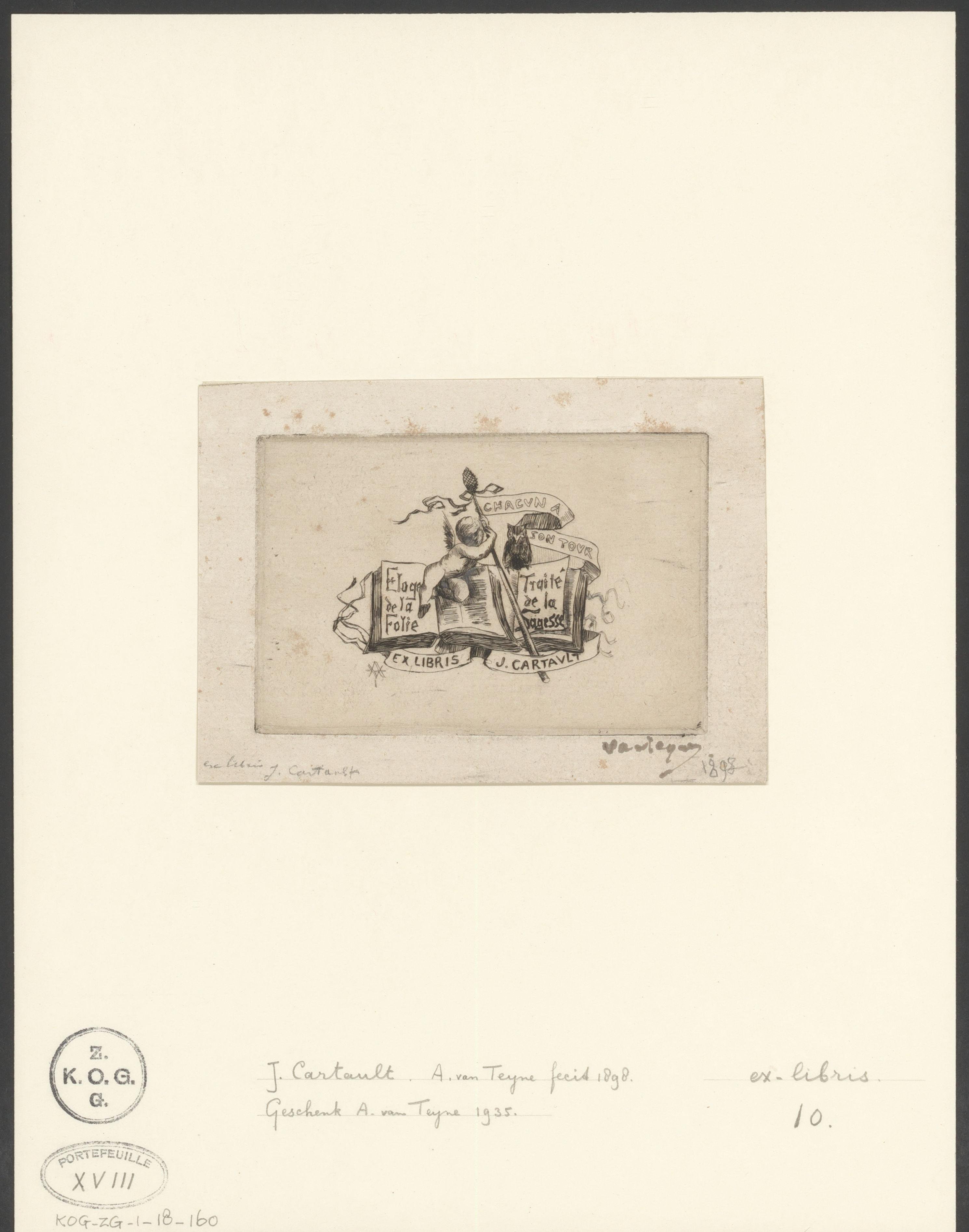 Ex libris van J. Cartault