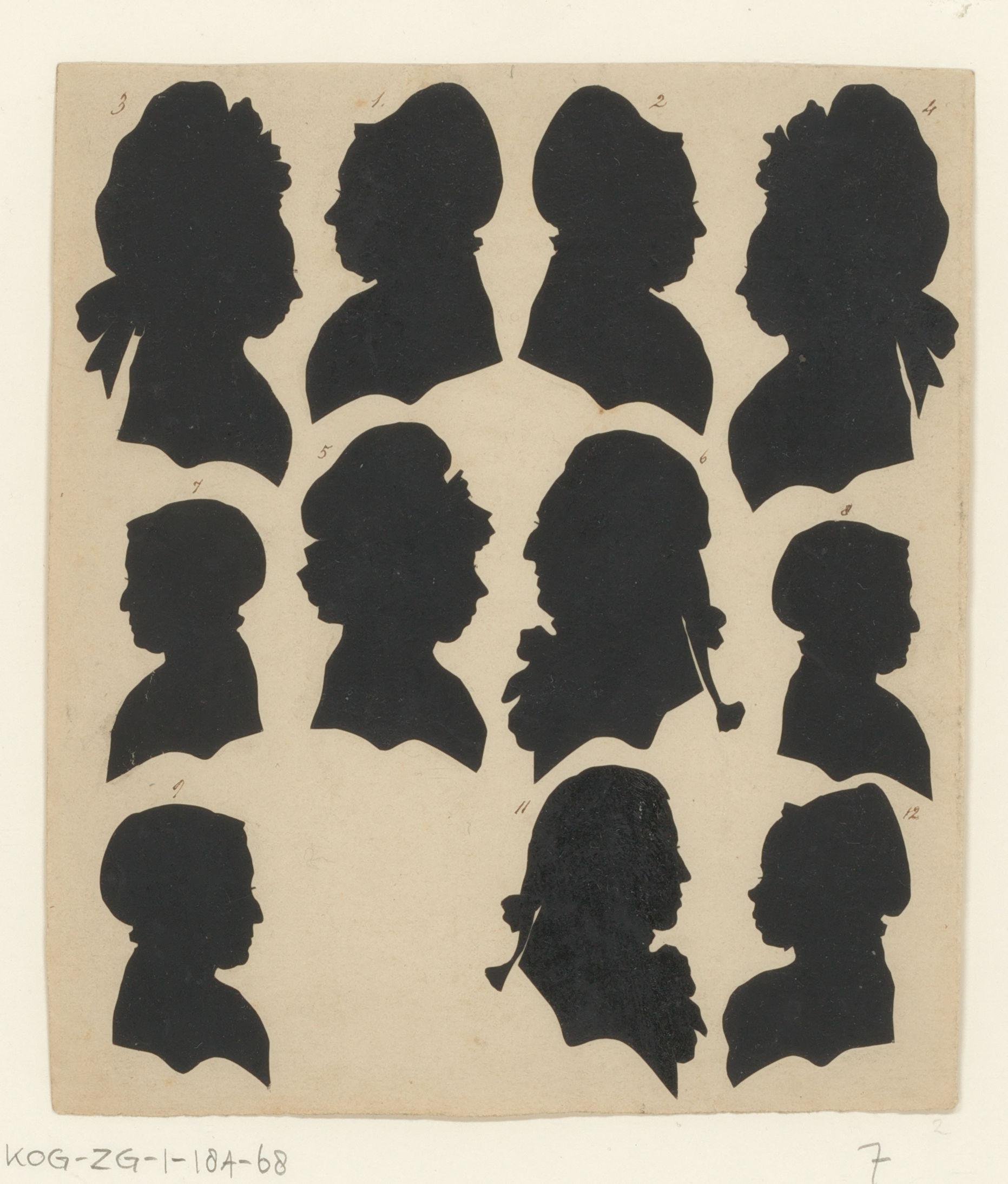 Elf silhouetportretten