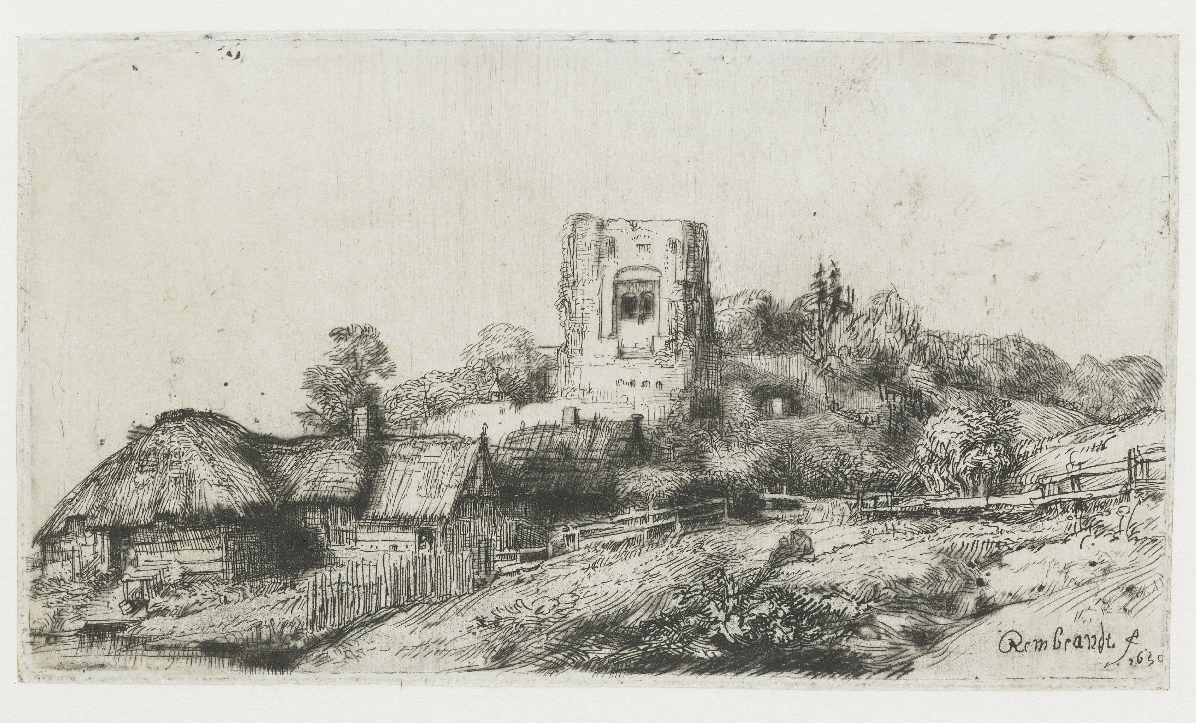 Landscape with a square tower