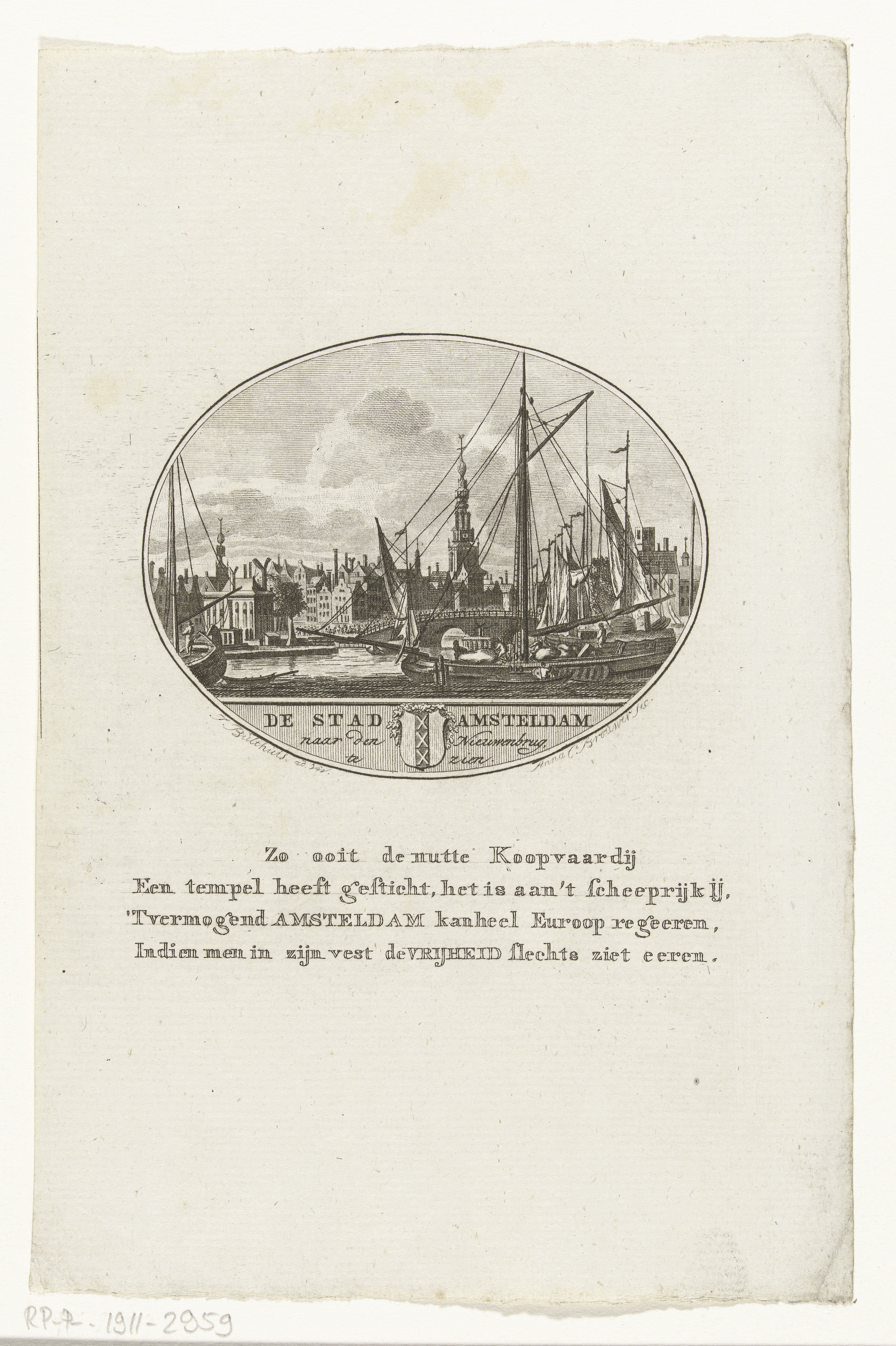 Gezicht op de haven van Amsterdam vanaf het IJ