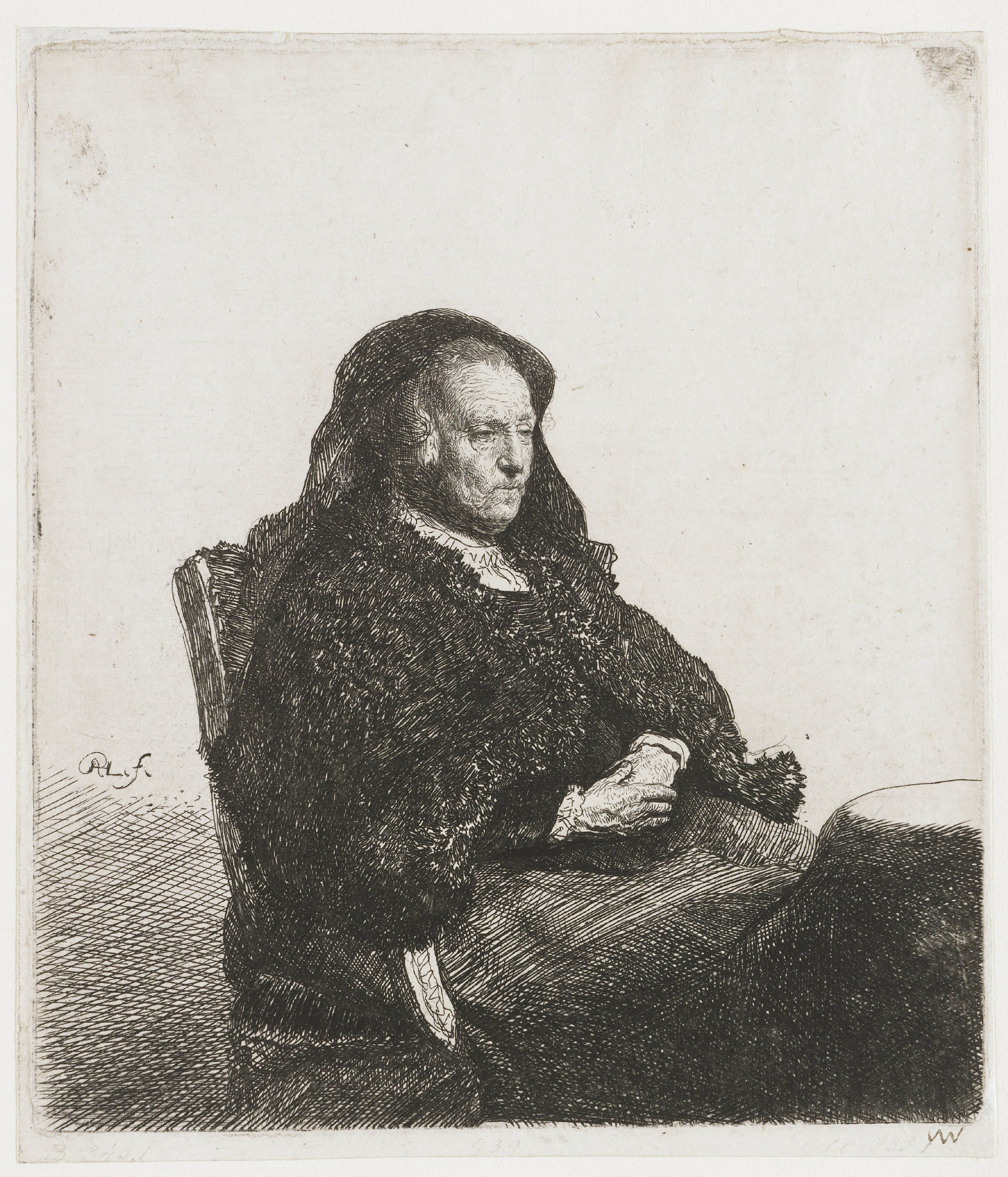 Rembrandts moeder aan tafel