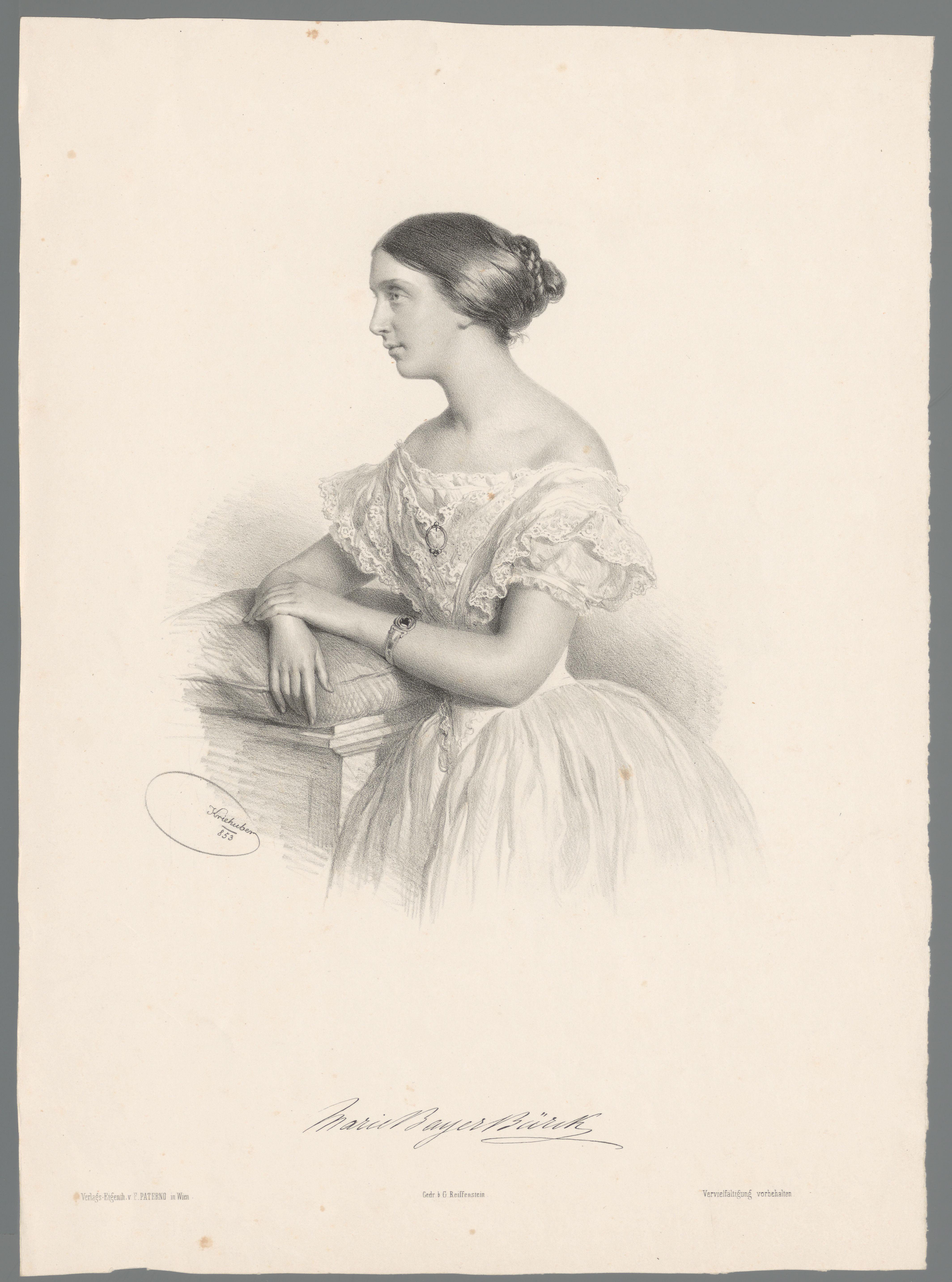 Portret van Marie Bayer-Bürck