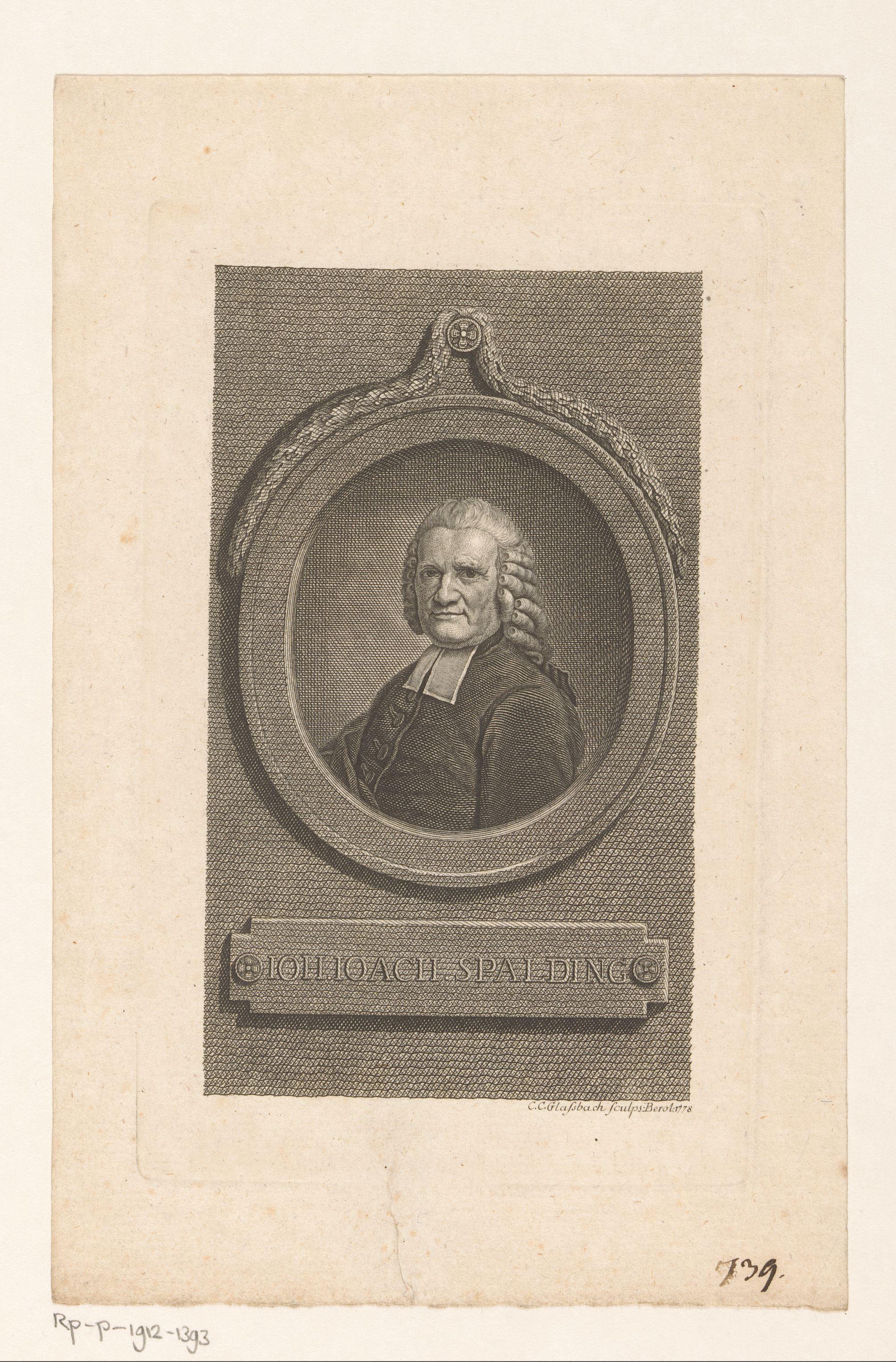 Portret van Johann Joachim Spalding