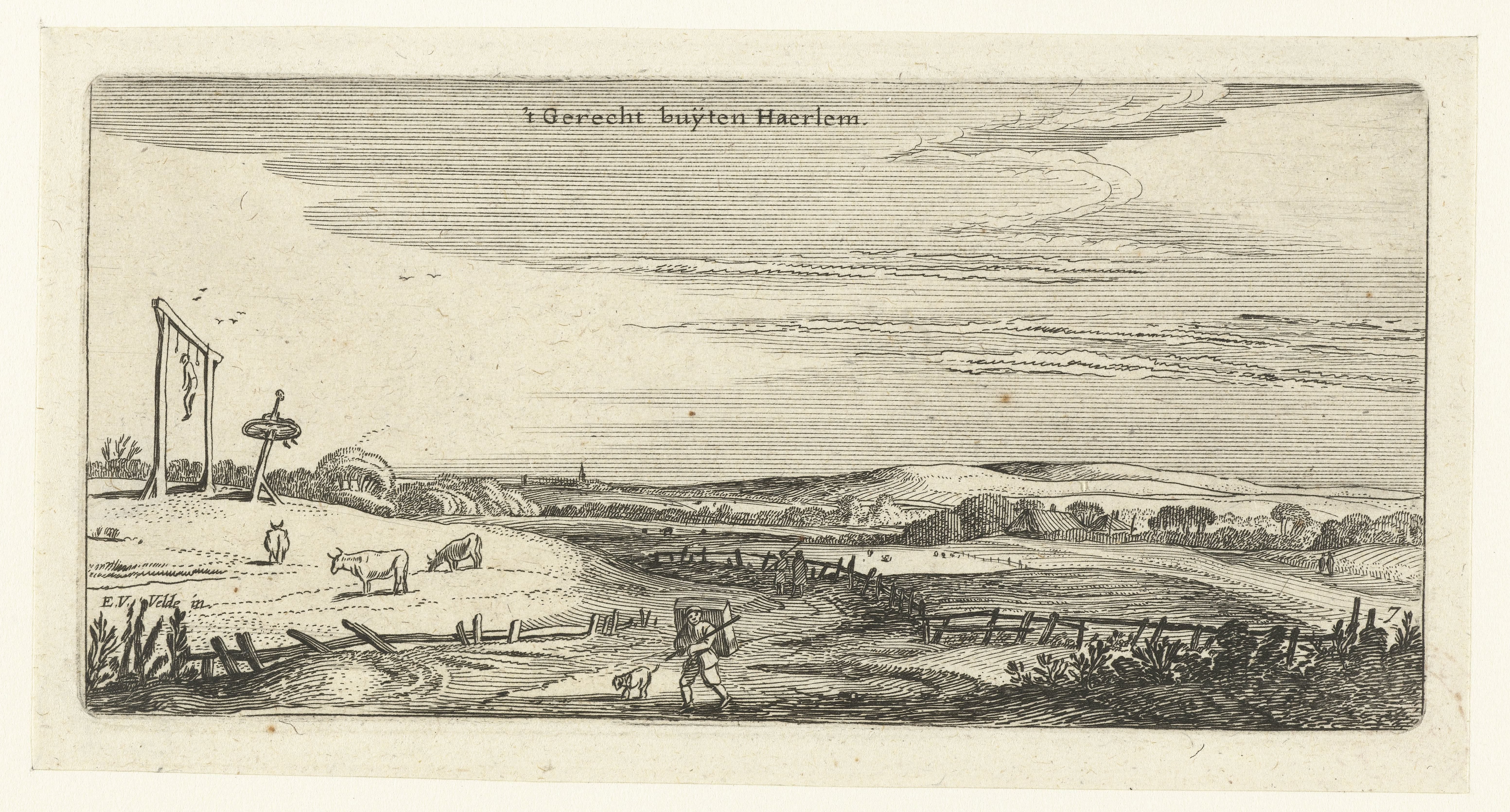 Landschap met galgenveld bij Haarlem