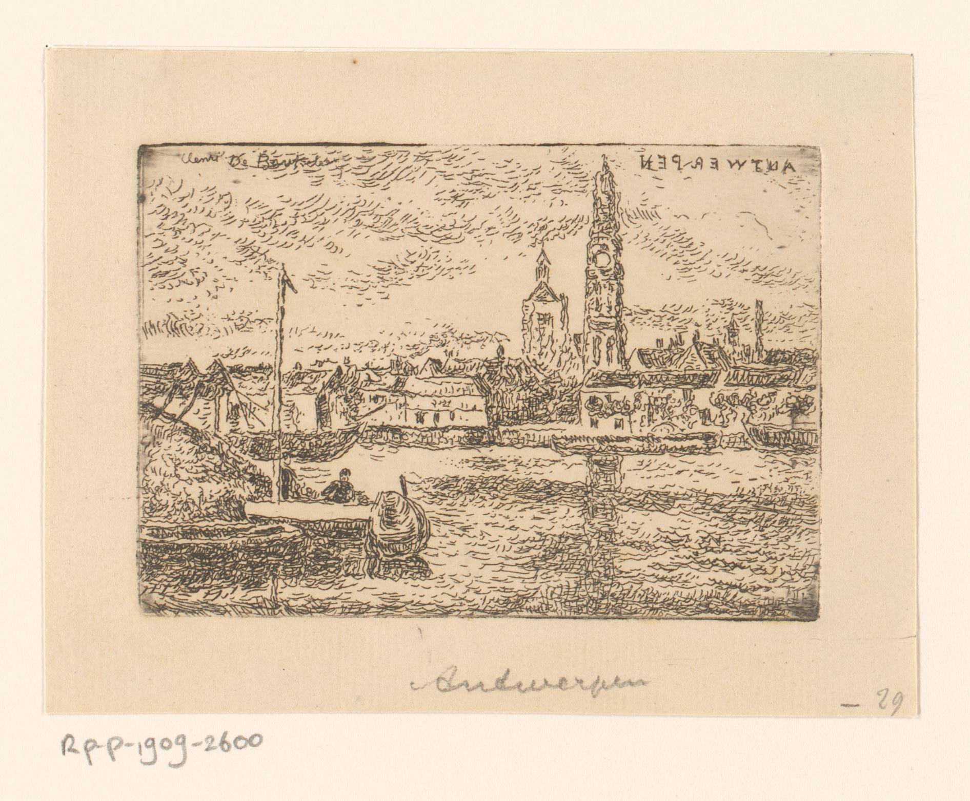 Gezicht op de haven van Antwerpen