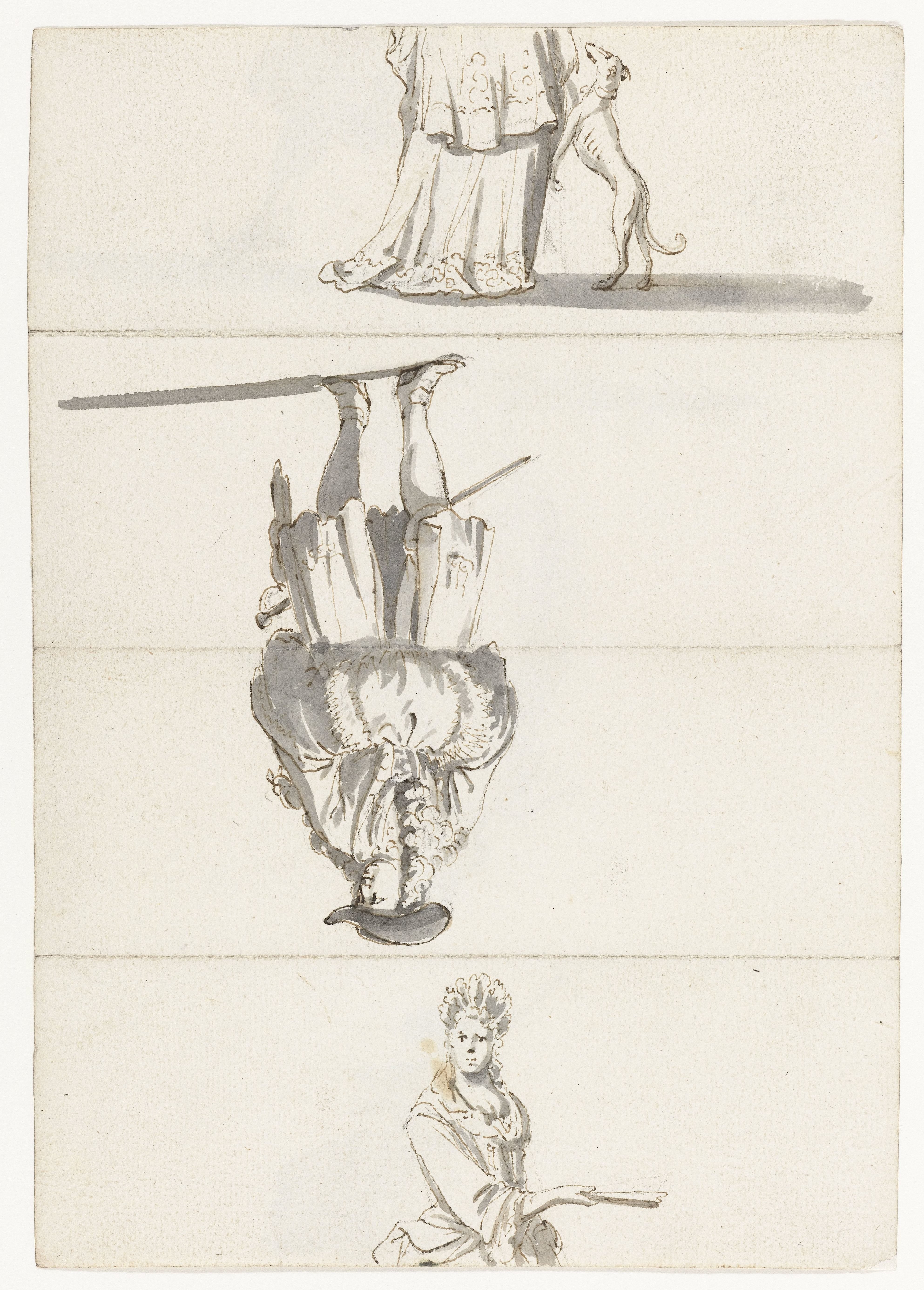 Vouwblad met figuurstudies