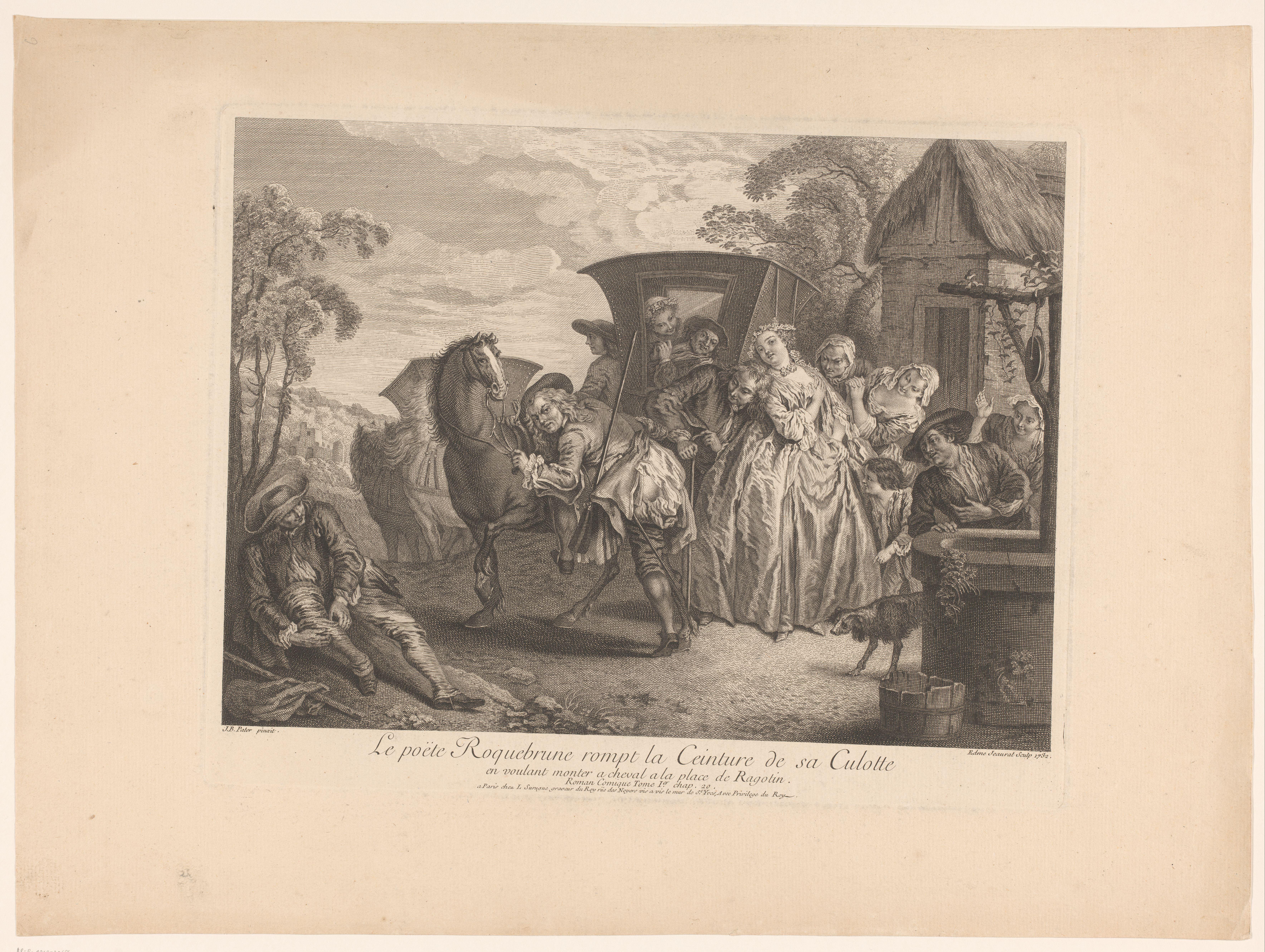 Toneelscène uit Paul Scarron's Roman Comique
