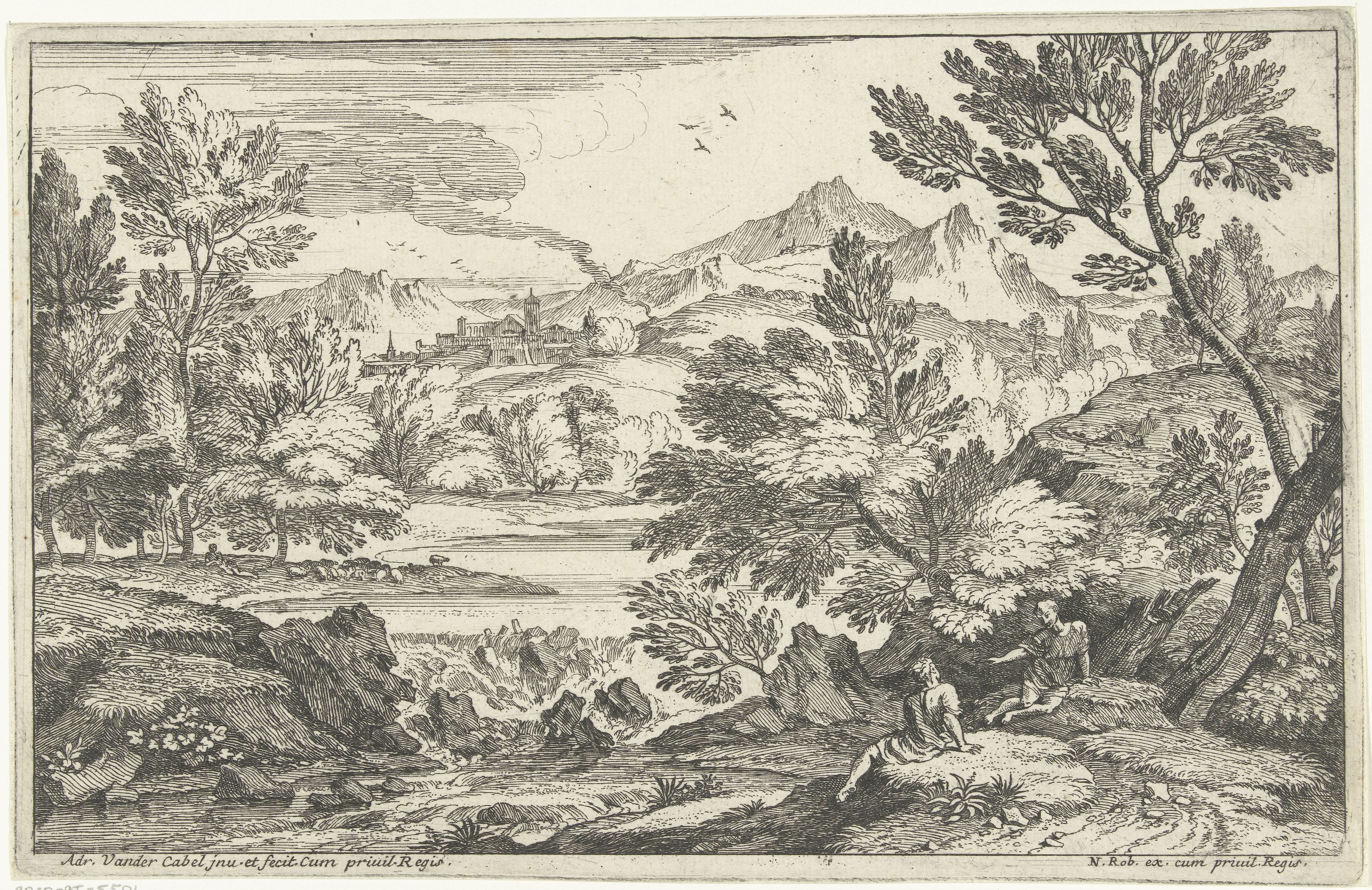 Landschap met waterval