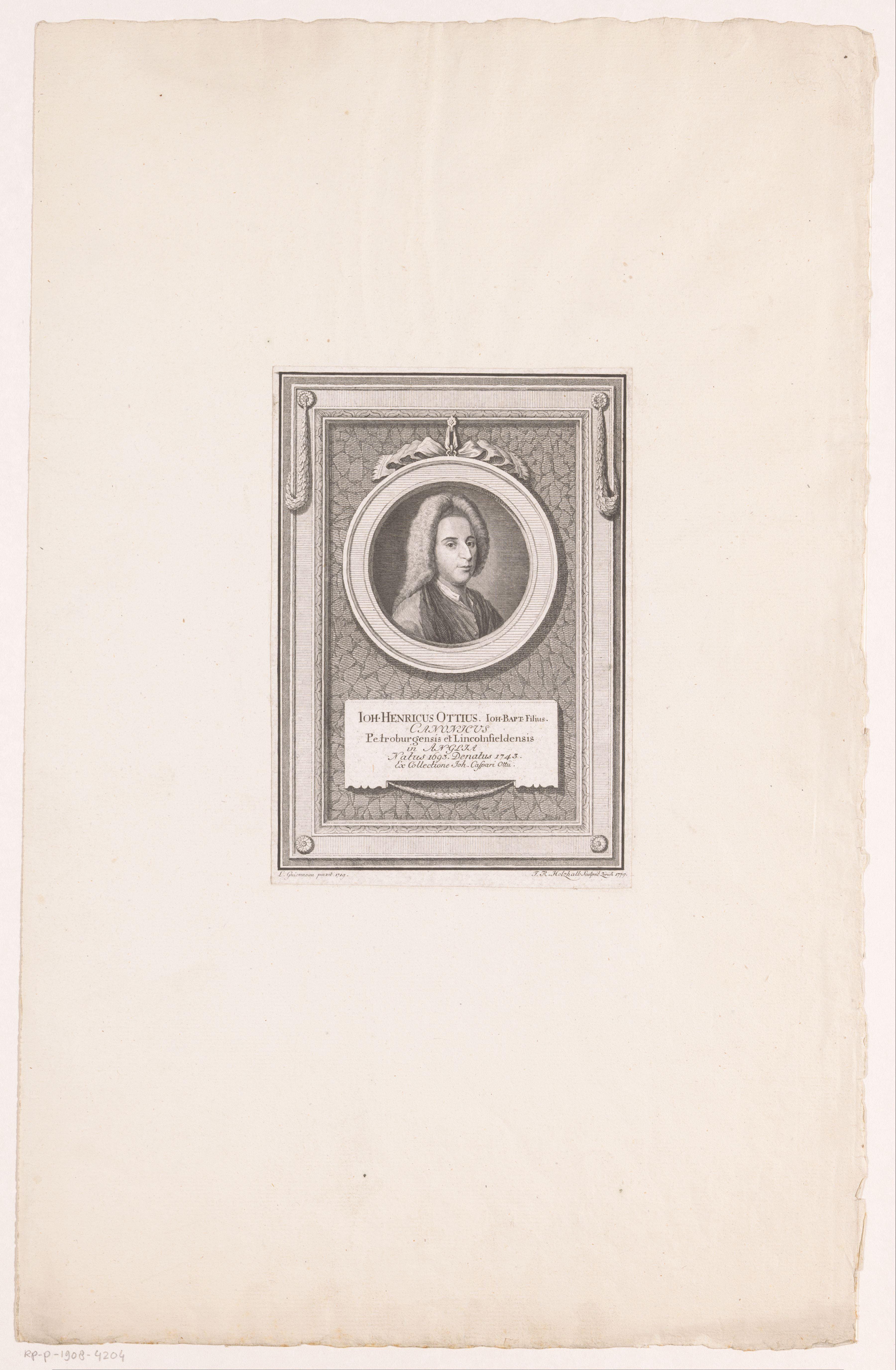Portret van Johann Heinrich Ott