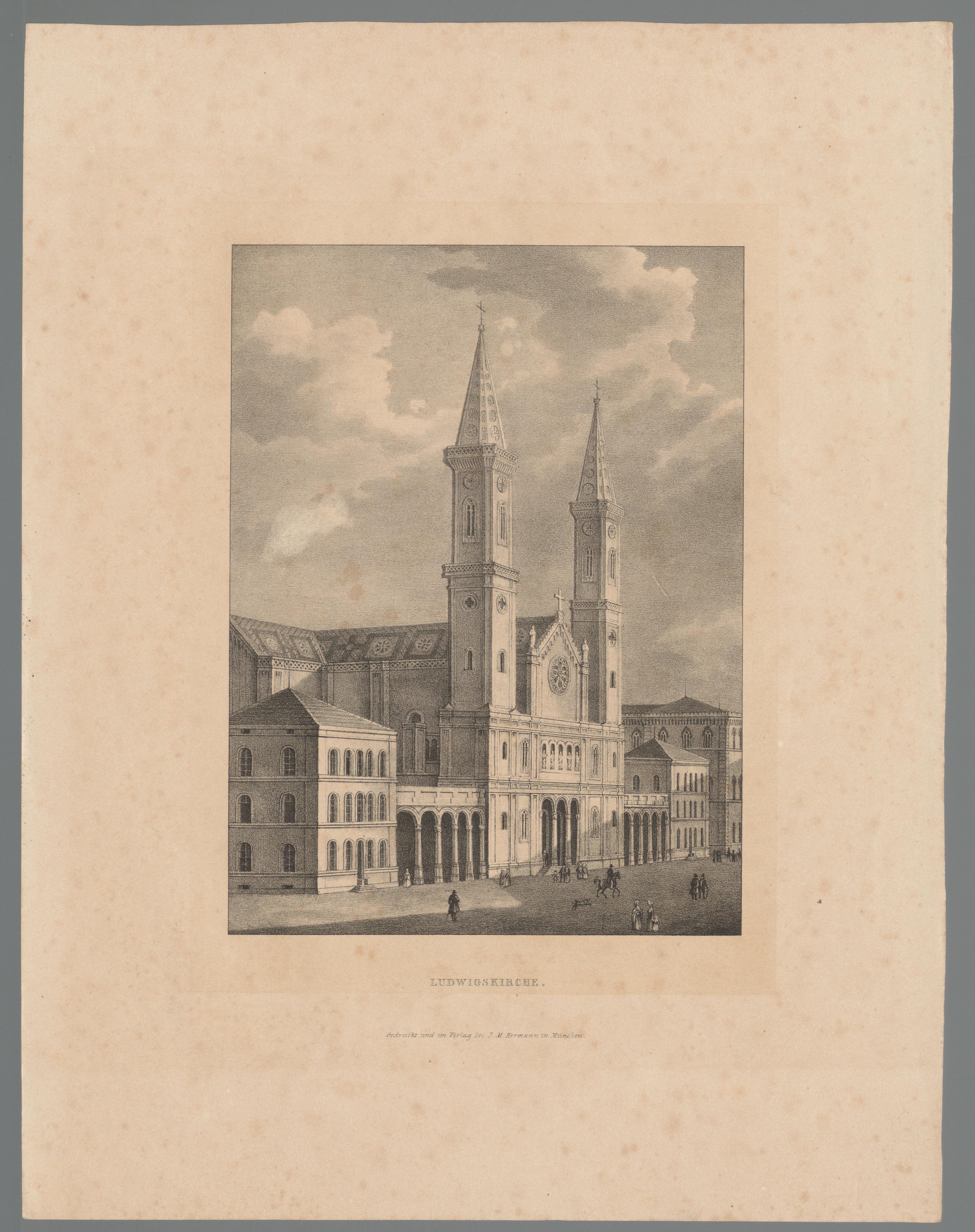 Gezicht op de Ludwigskirche te München