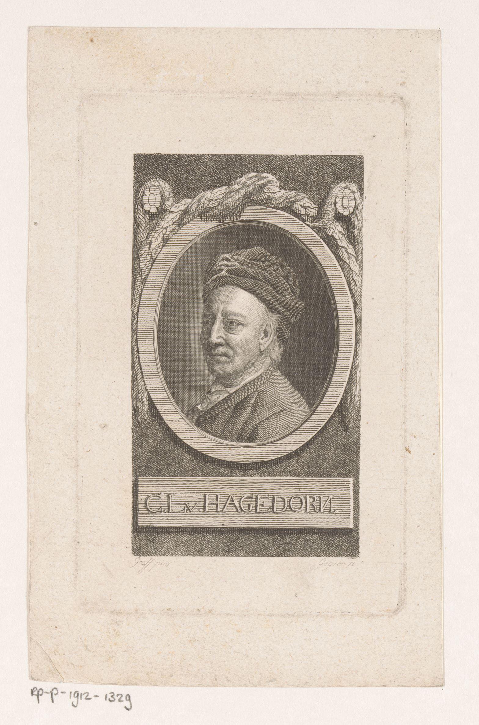 Portret van Christian Ludwig von Hagedorn