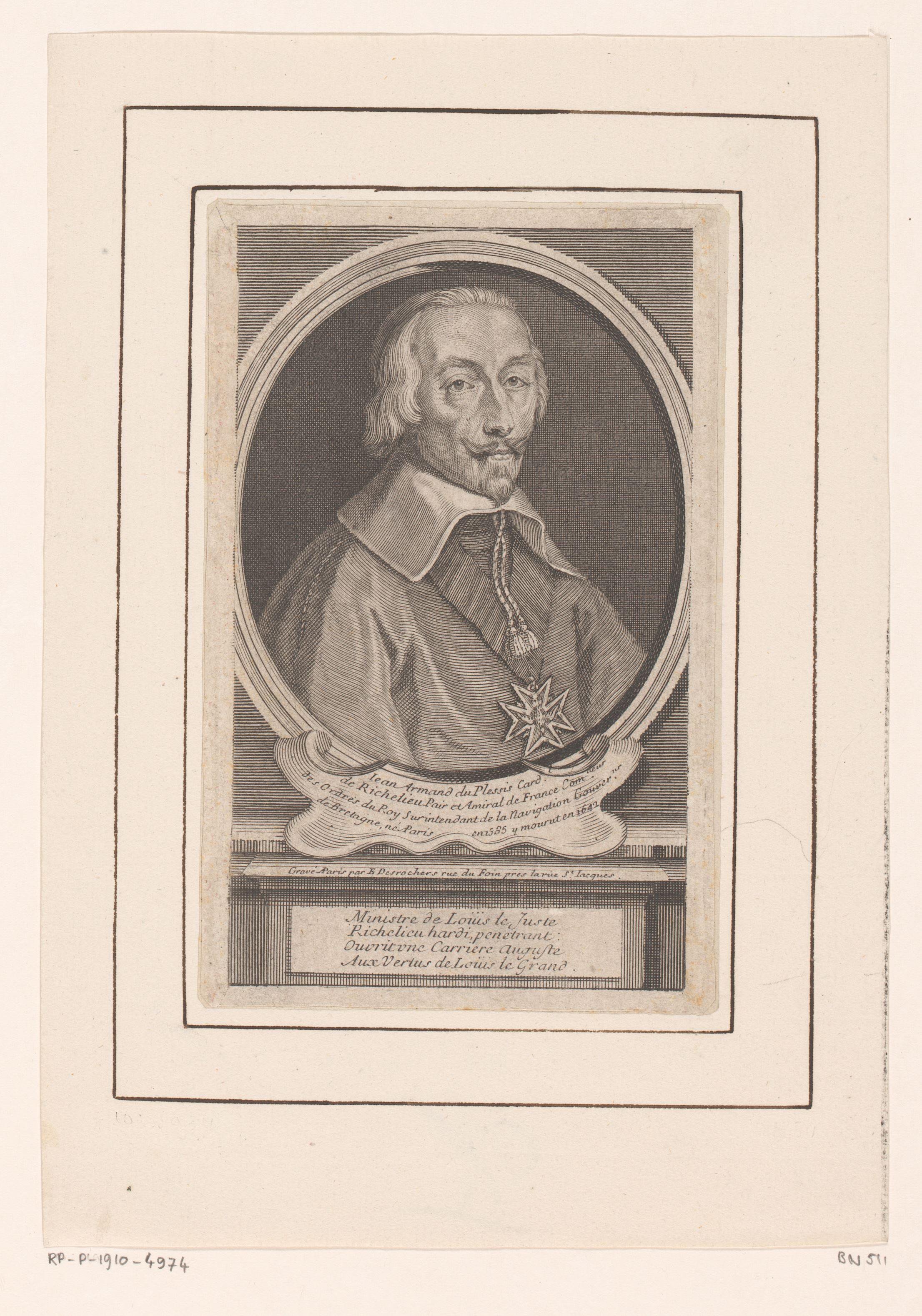 Portret van Armand-Jean du Plessis hertog van Richelieu