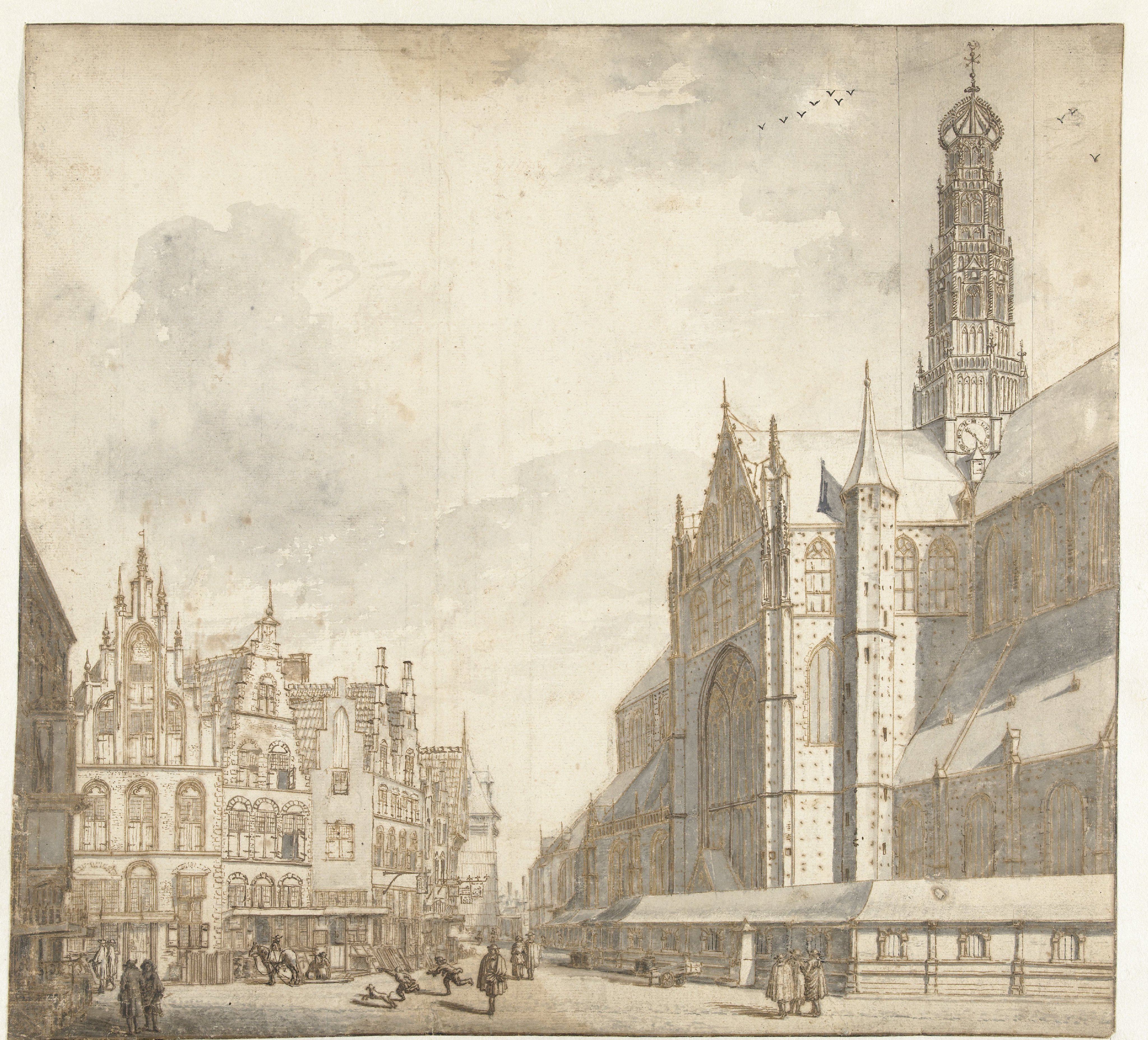 Gezicht op de Sint-Bavo te Haarlem