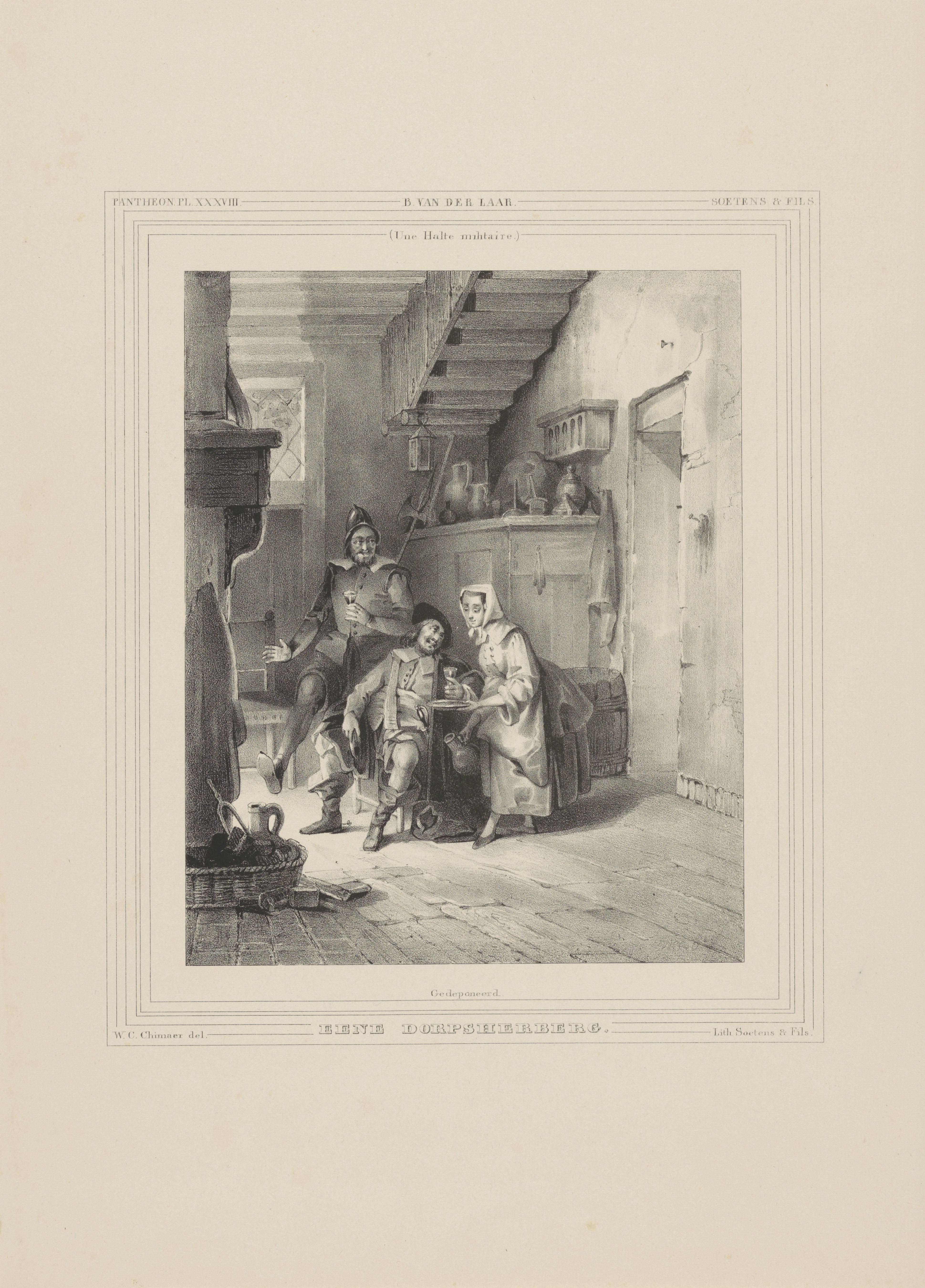 Interieur van een herberg