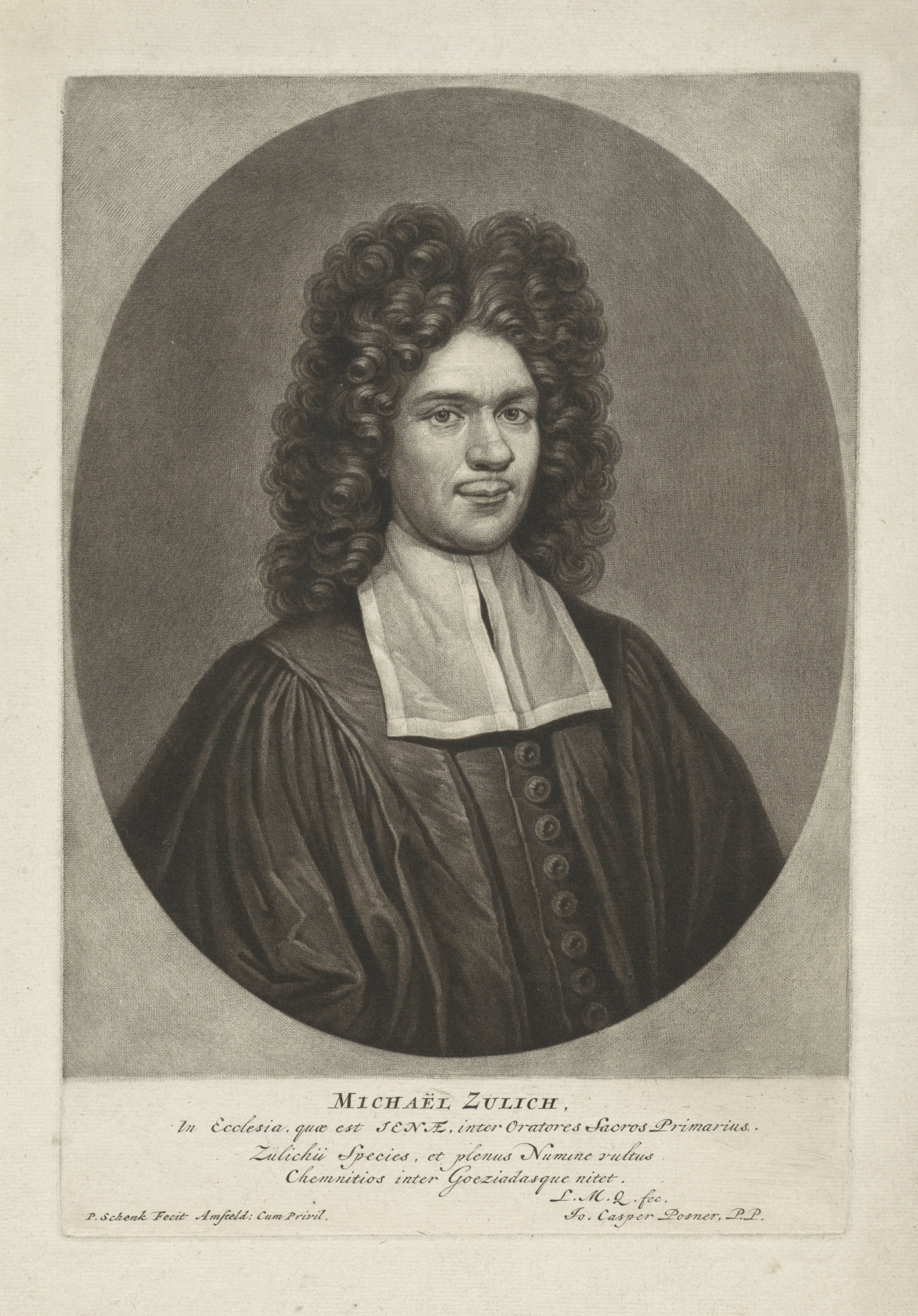 Portret van de predikant Michael Zulich