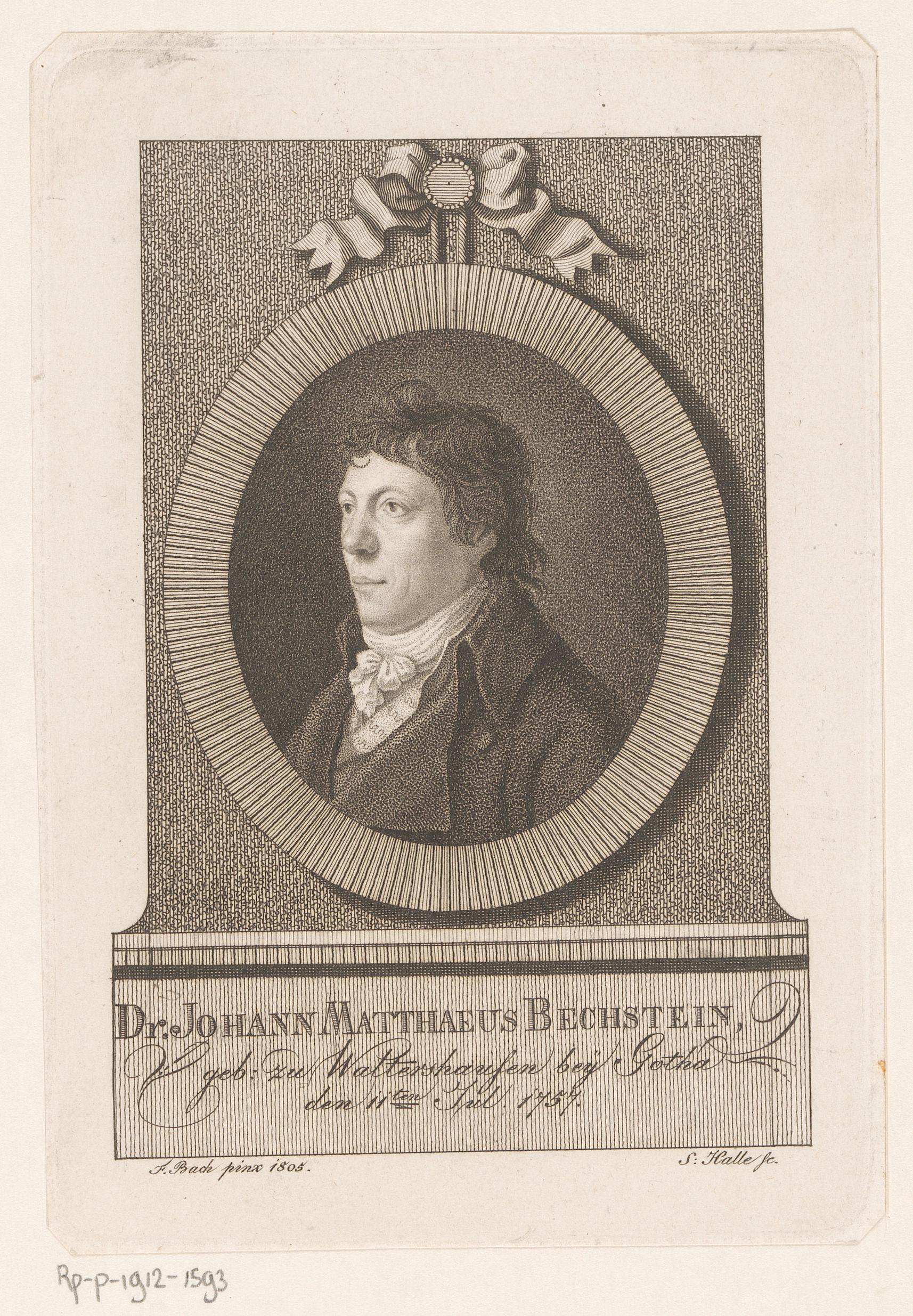 Portret van Johann Matthäus Bechstein