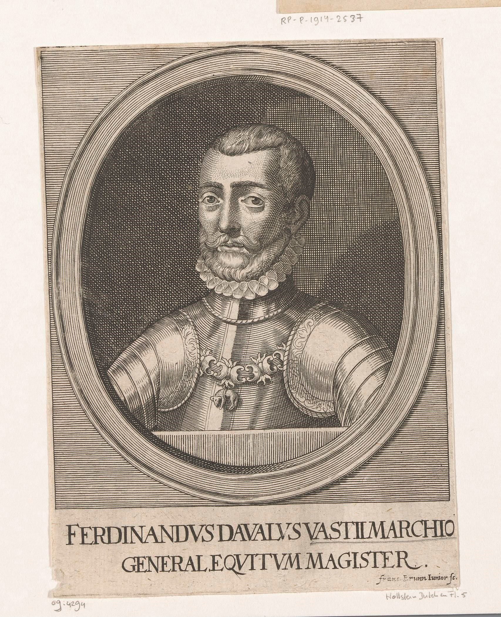Portret van Francesco Ferdinando d'Avalos, markies van Pescara en Vasto
