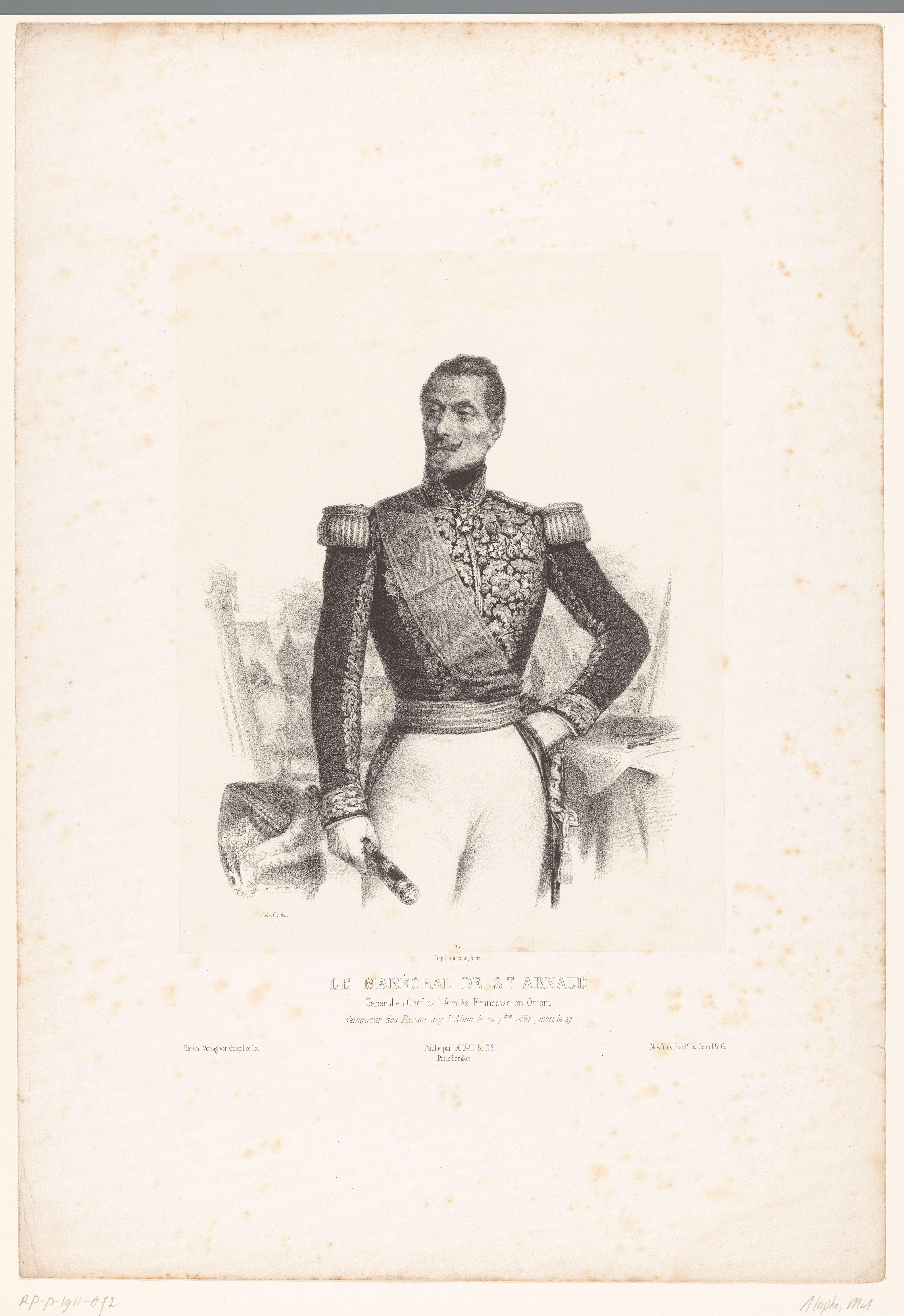 Portret van maarschalk Jacques Leroy de Saint Arnaud
