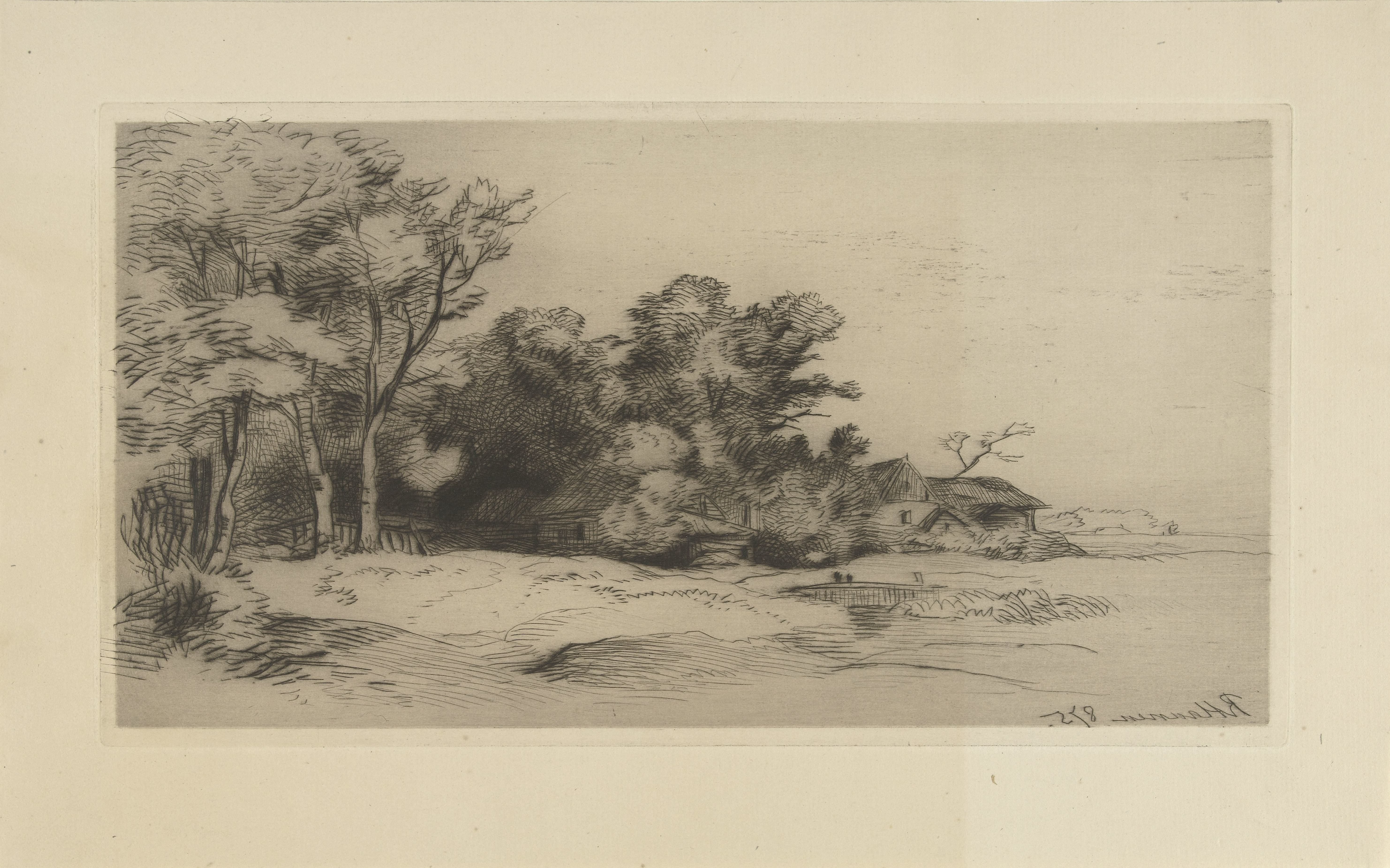 Landschap met boerderij