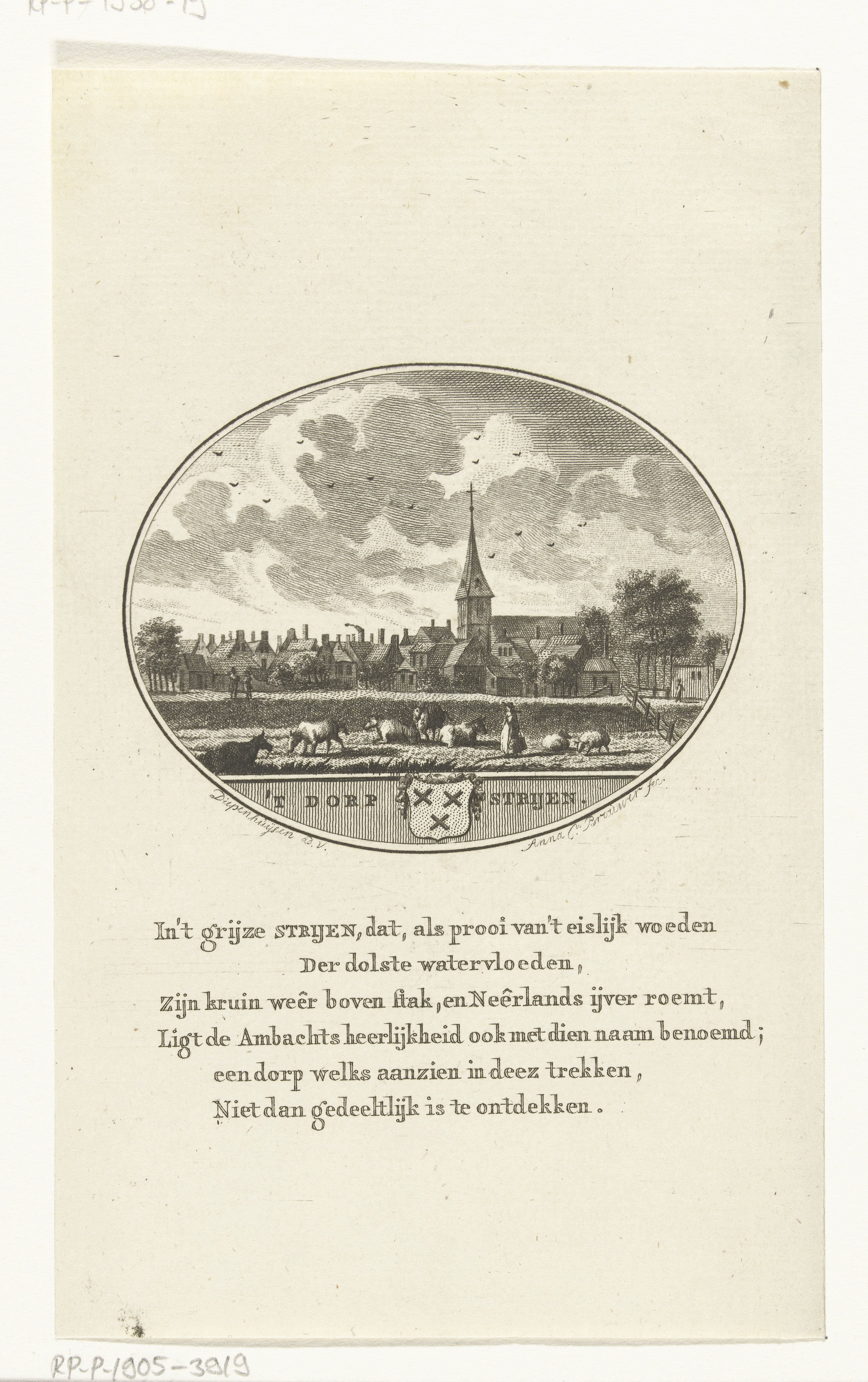 Gezicht op het dorp Strijen