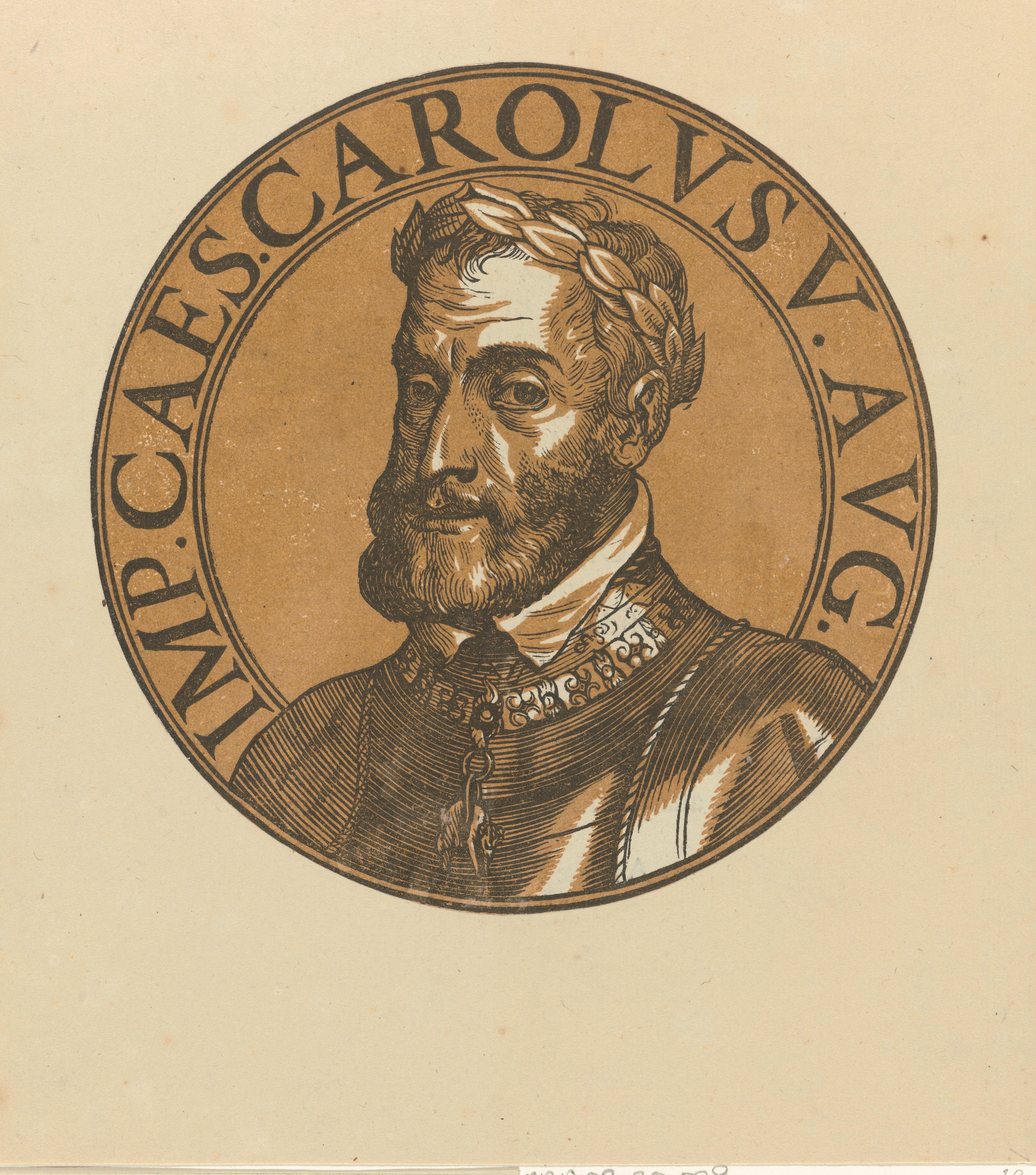 Medaillon met een portret van keizer Karel V