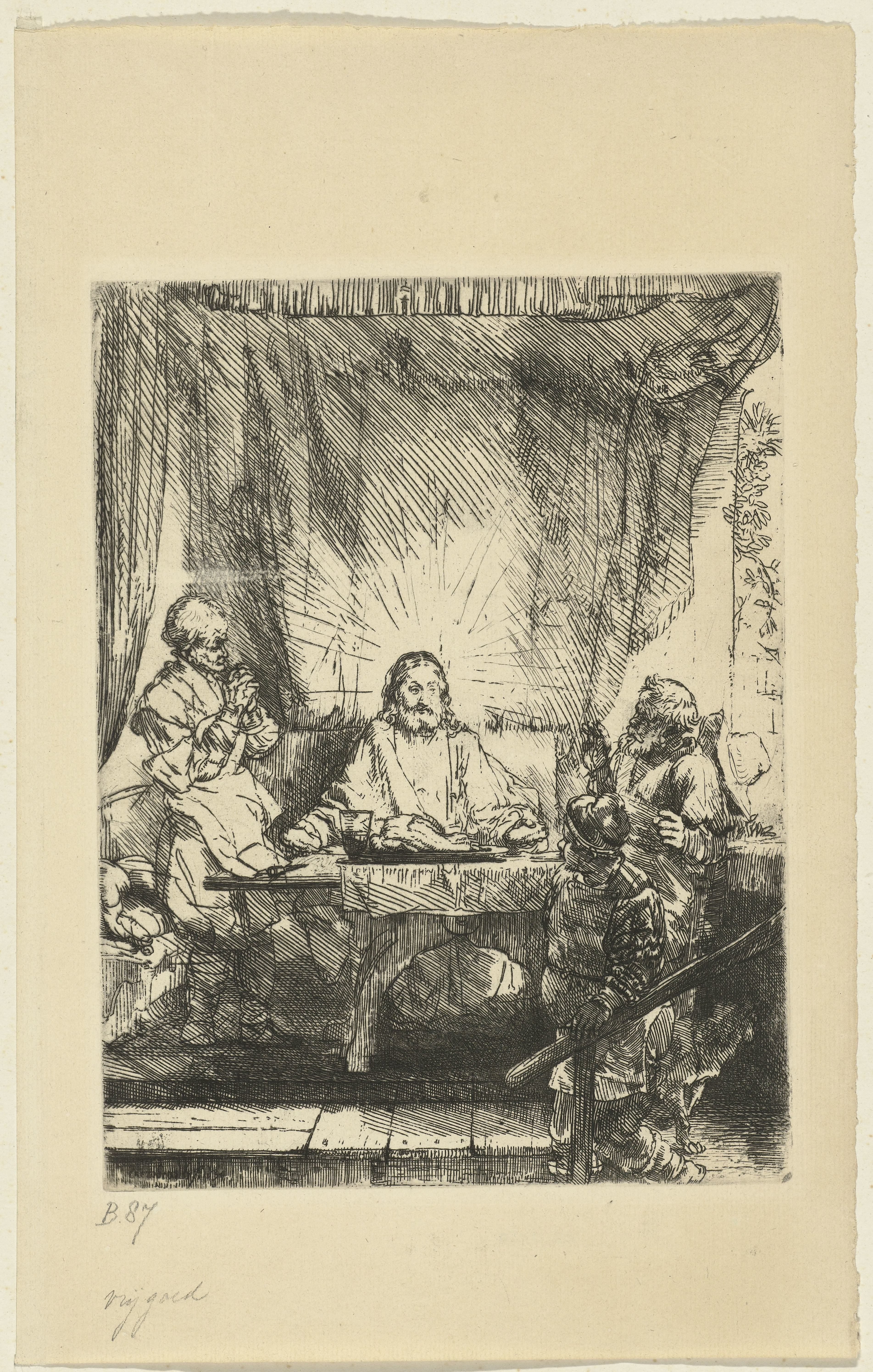 Christ at Emmaus: the larger plate