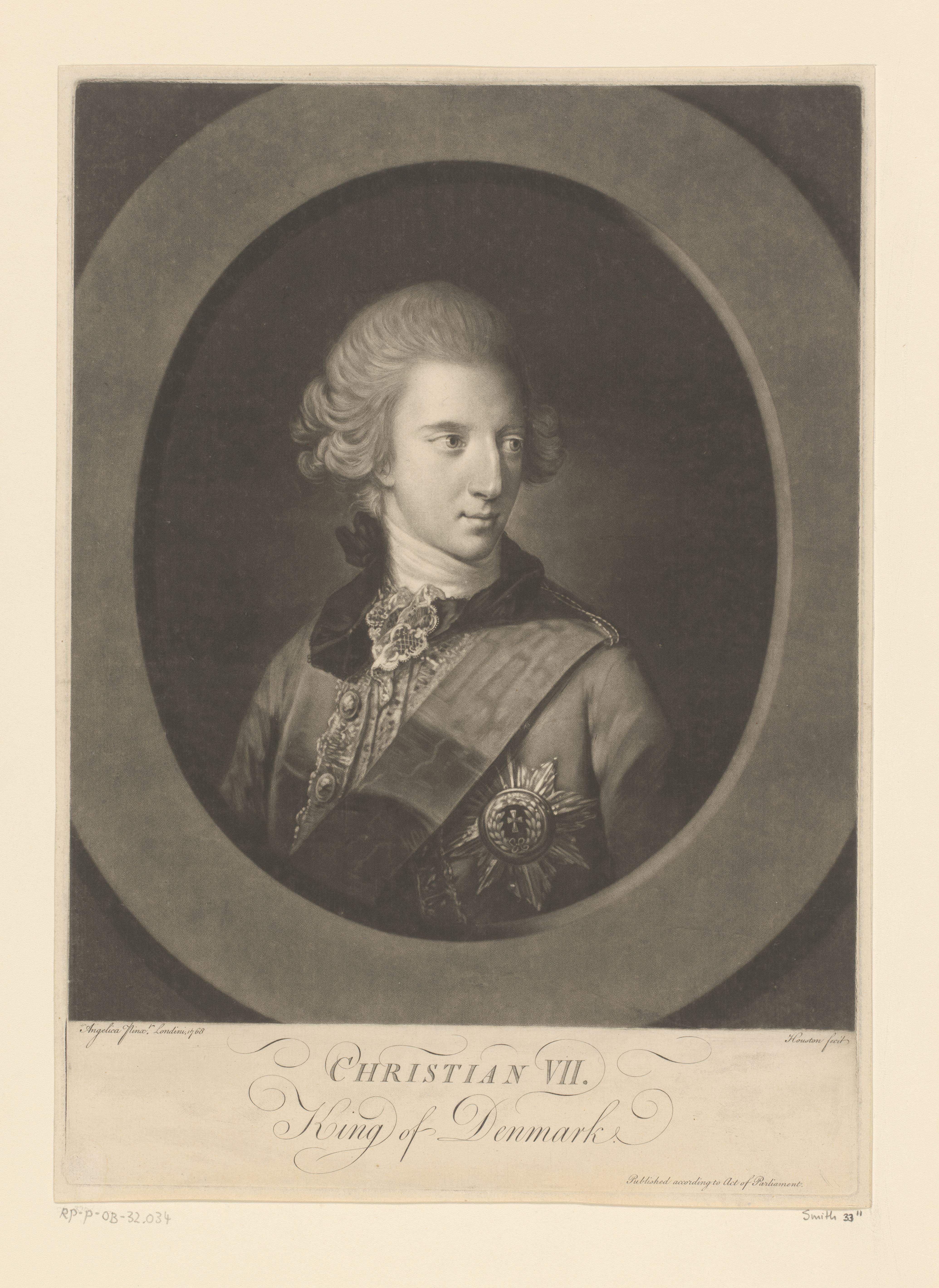 Portret van Christiaan VII, koning van Denemarken