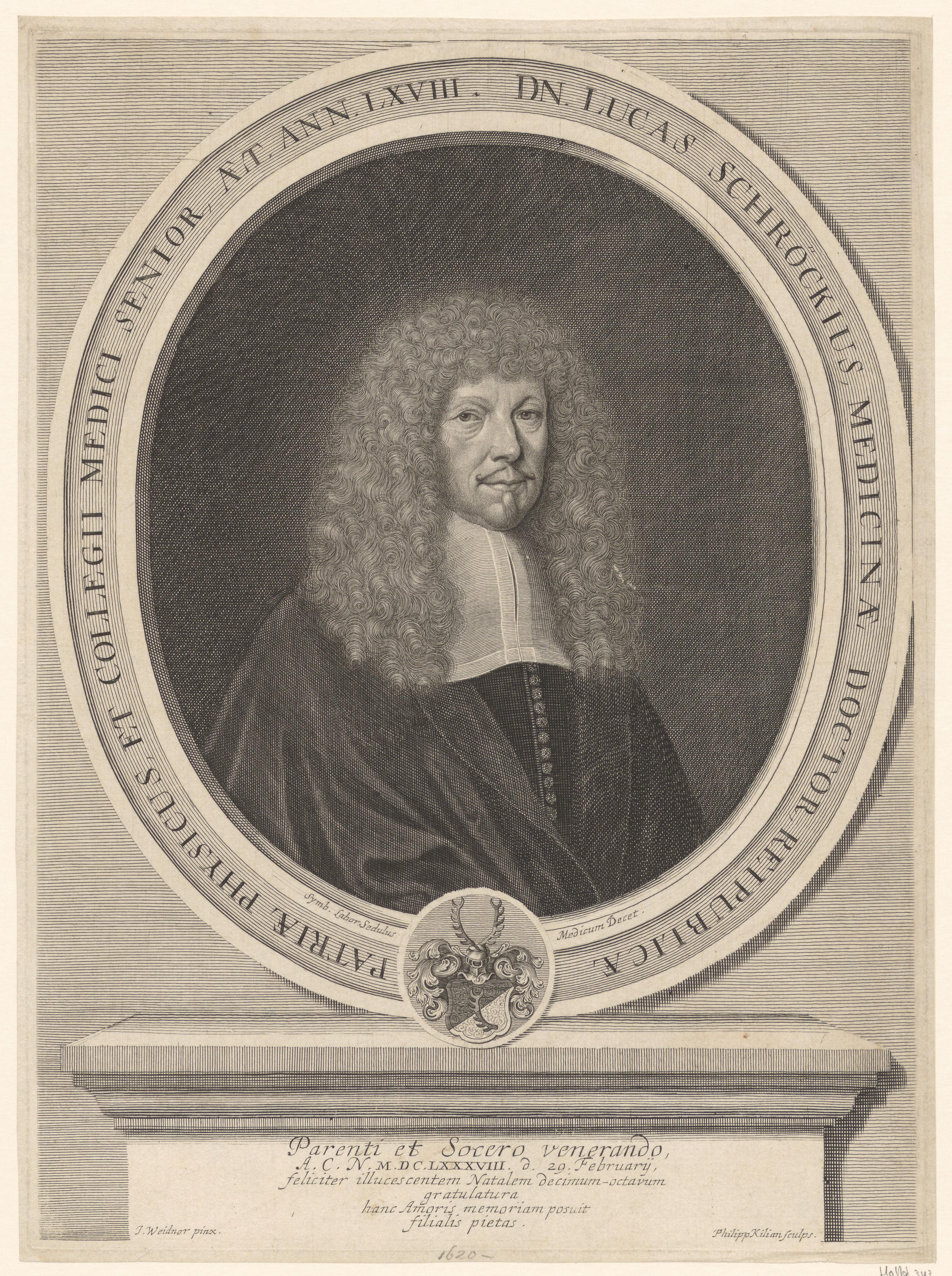 Portret van Lucas Schröck op 68-jarige leeftijd