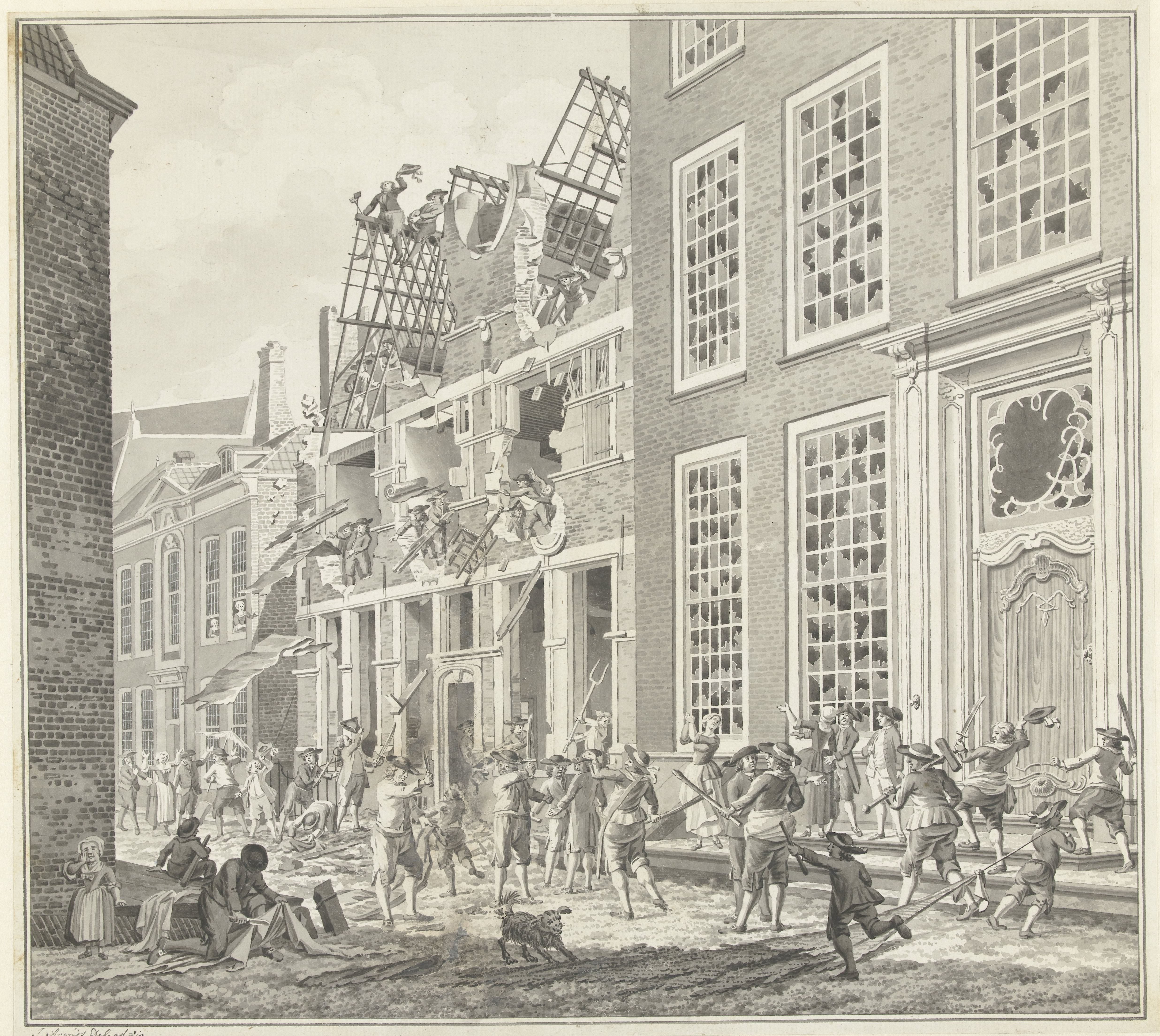 Plundering van het huis van Lucas van Steveninck, 1787